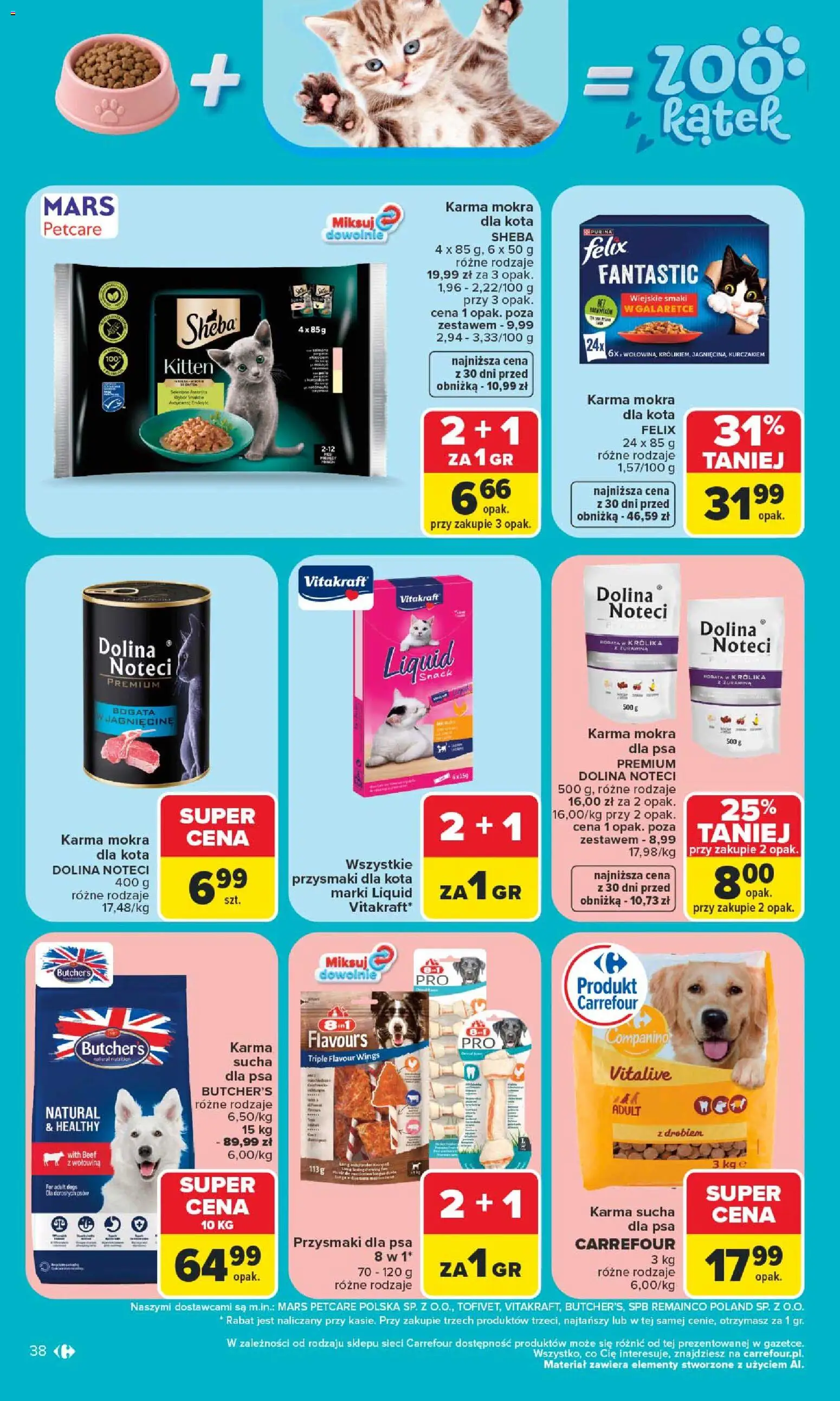 Carrefour gazetka od 08.06.2026 | Strona: 40 | Produkty: Karma mokra dla kota, Żurawina, Przysmaki dla psa, Wołowina