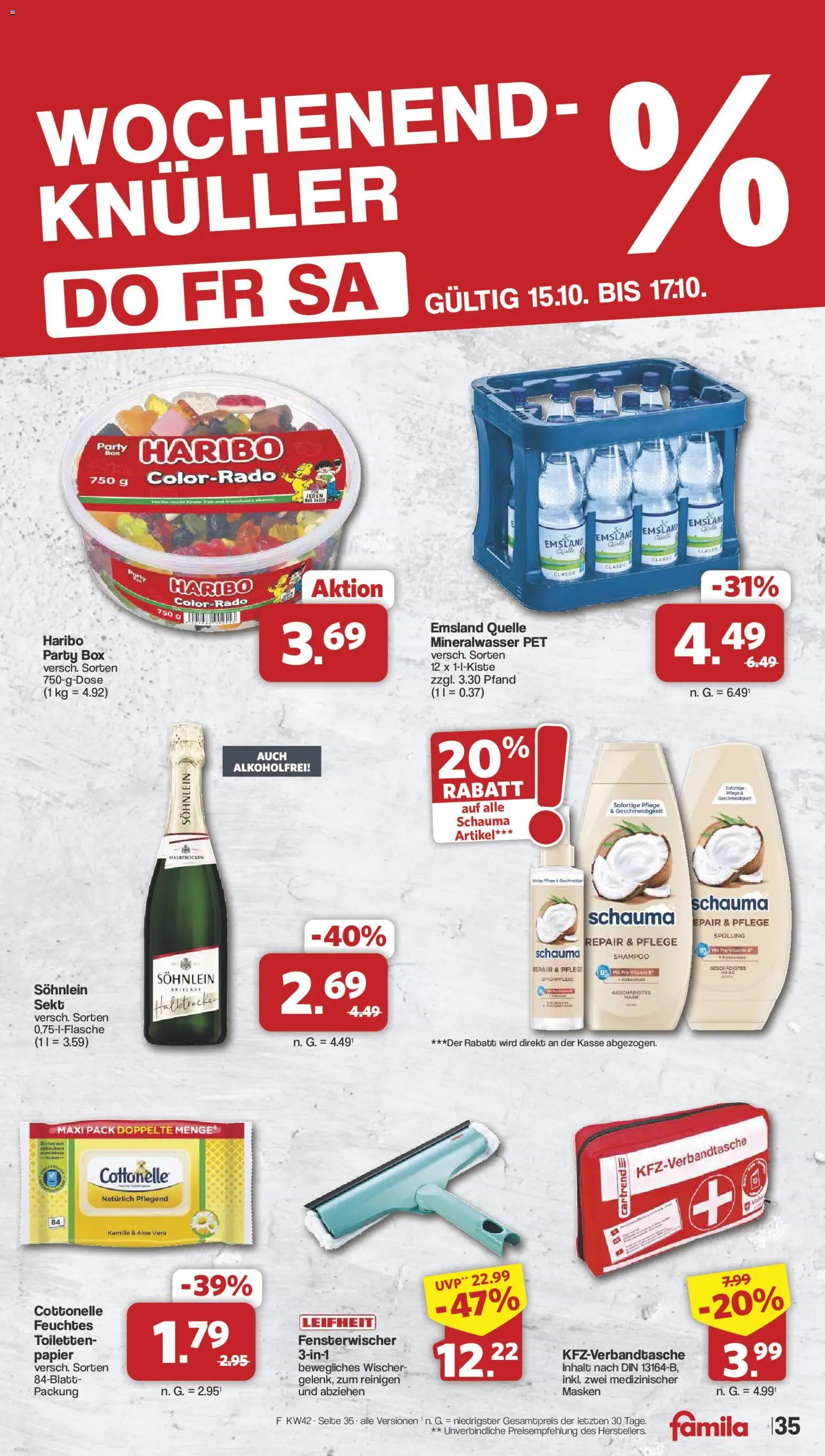 Famila Nordwest Prospekt – gültig ab 12.10.2026 | Seite: 37 | Produkte: Schauma shampoo, Sekt, Box, Mineralwasser