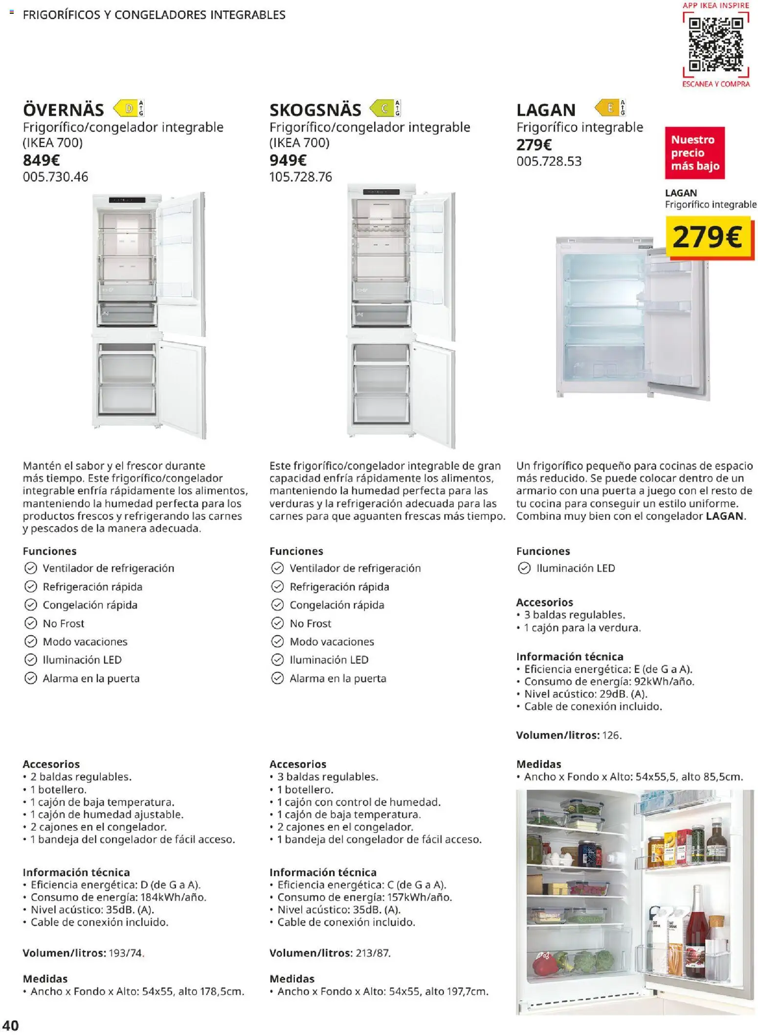 IKEA - Electrodomésticos │ válido desde el 01/09/2026 | Página: 40 | Productos: Congelador, Ventilador, Iluminación, Bandeja