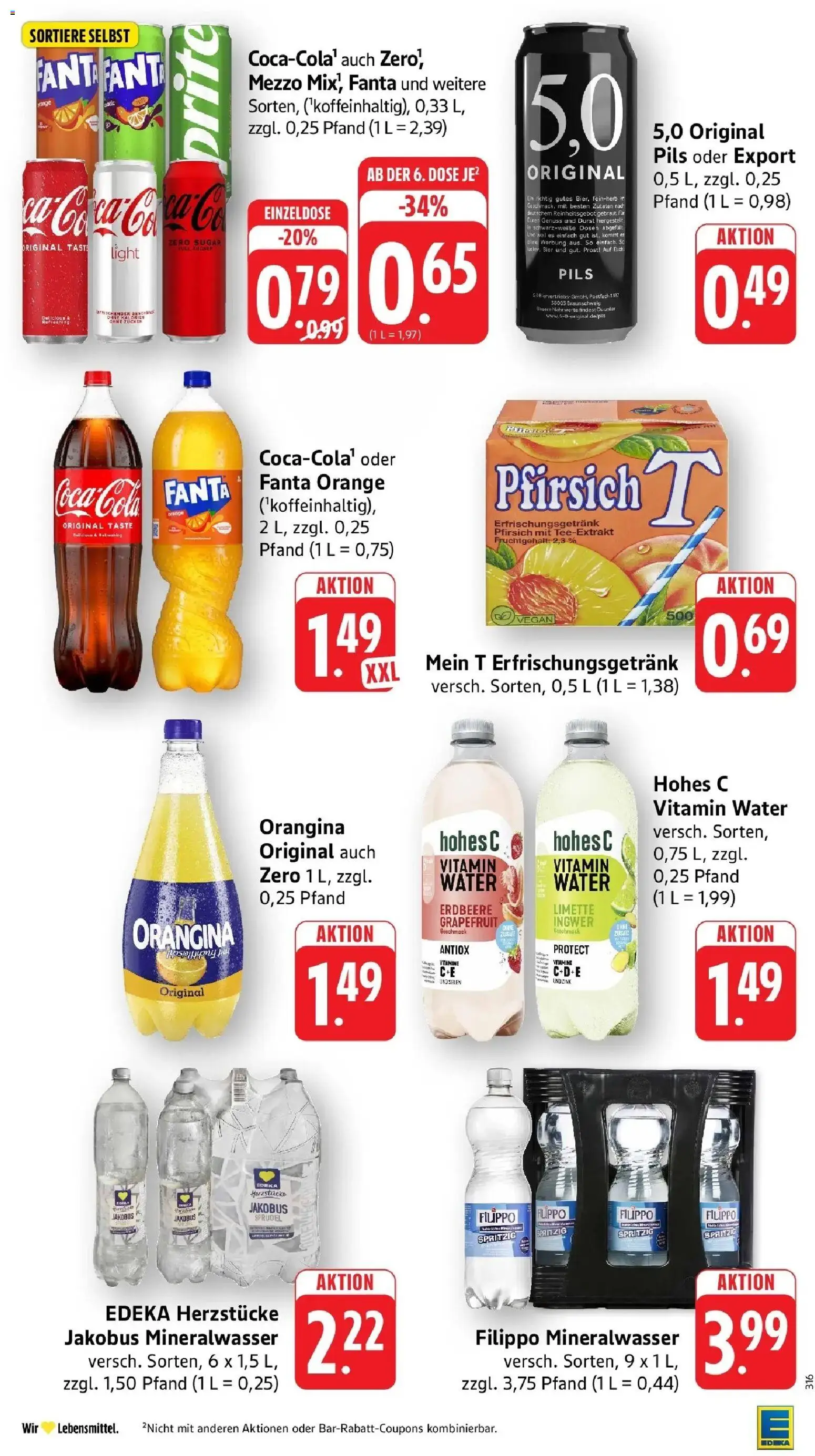 Edeka Prospekt Nonnenhorn / Bodensee (ab 17.08.2026) » Angebote Online | Seite: 30 | Produkte: Coca cola, Pils, Mineralwasser, Pfirsich