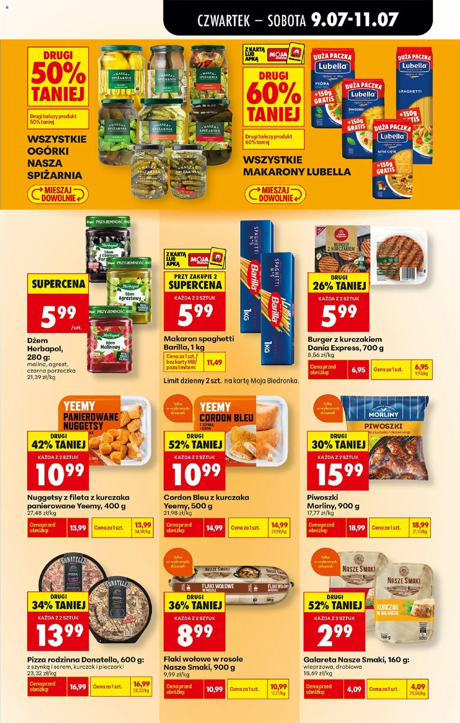 Biedronka Polsko leták - Codziennie niskie ceny od 09.07.2026 | Strana: 45 | Produkty: Burger, Džem, Pizza, Makarony