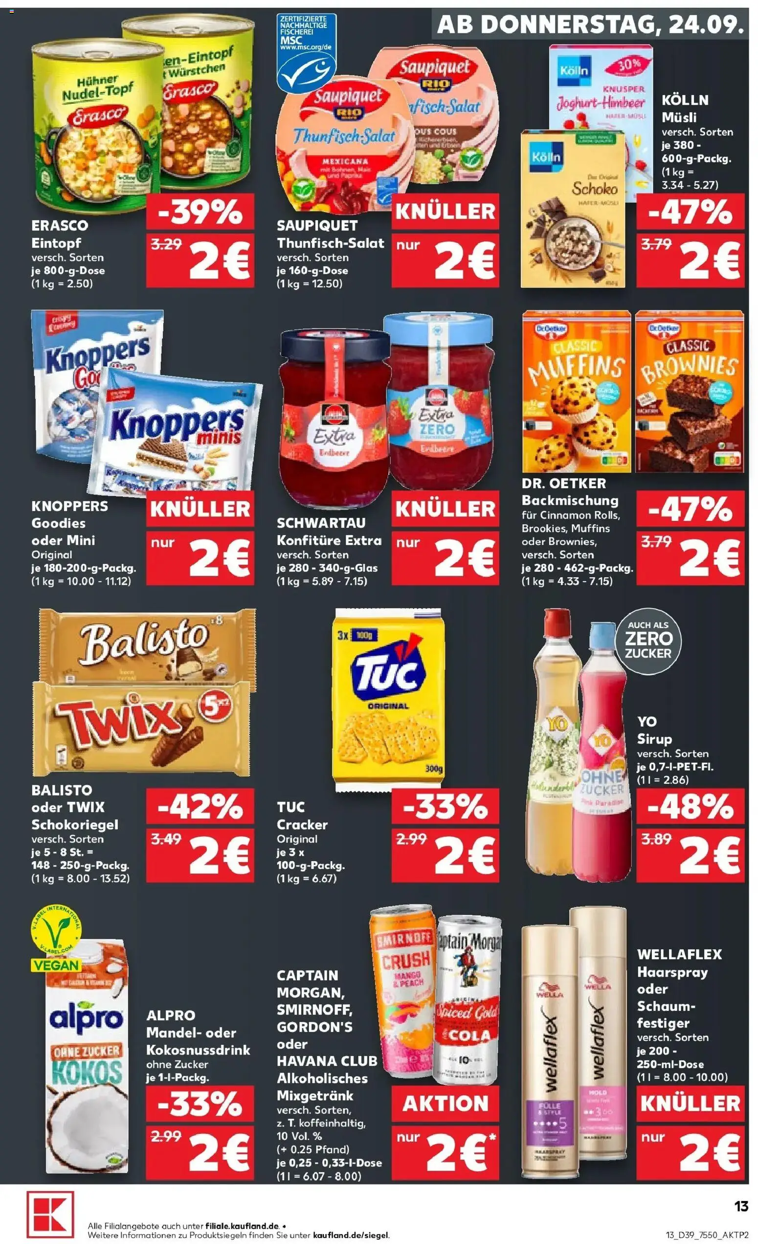 Prospekt Kaufland ab 21.09.2026 » Angebote Online zum Blättern | Seite: 25 | Produkte: Mixgetränk, Sirup, Haarspray, Twix