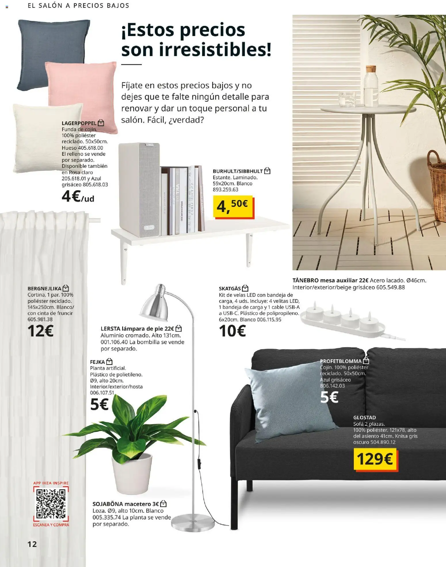 IKEA - Precios bajos │ válido desde el 01/09/2026 | Página: 12 | Productos: Funda, Bandeja, Velas, Lámpara