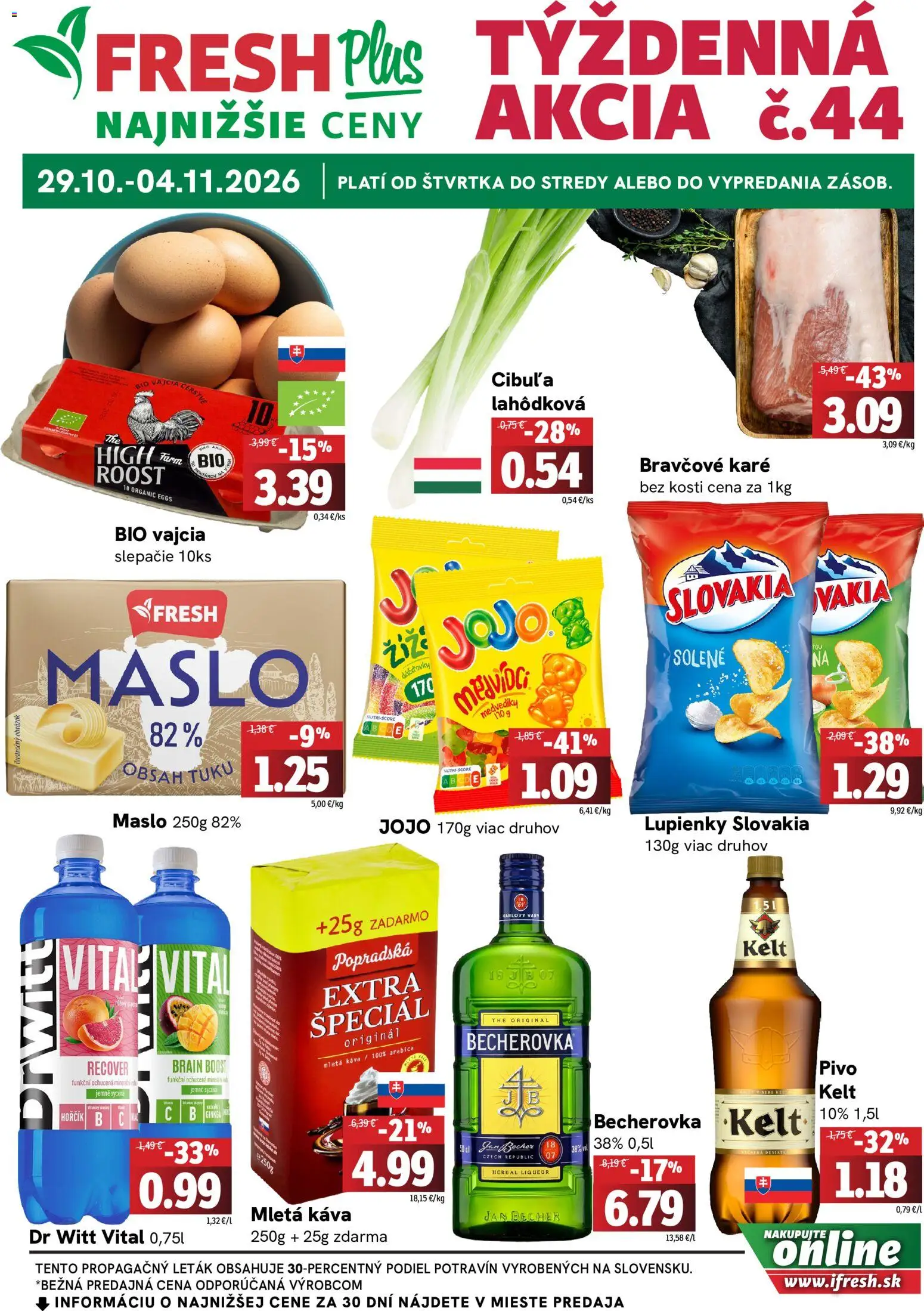 Nové Fresh akcie – leták je platný od 29.10.2026 | Strana: 1