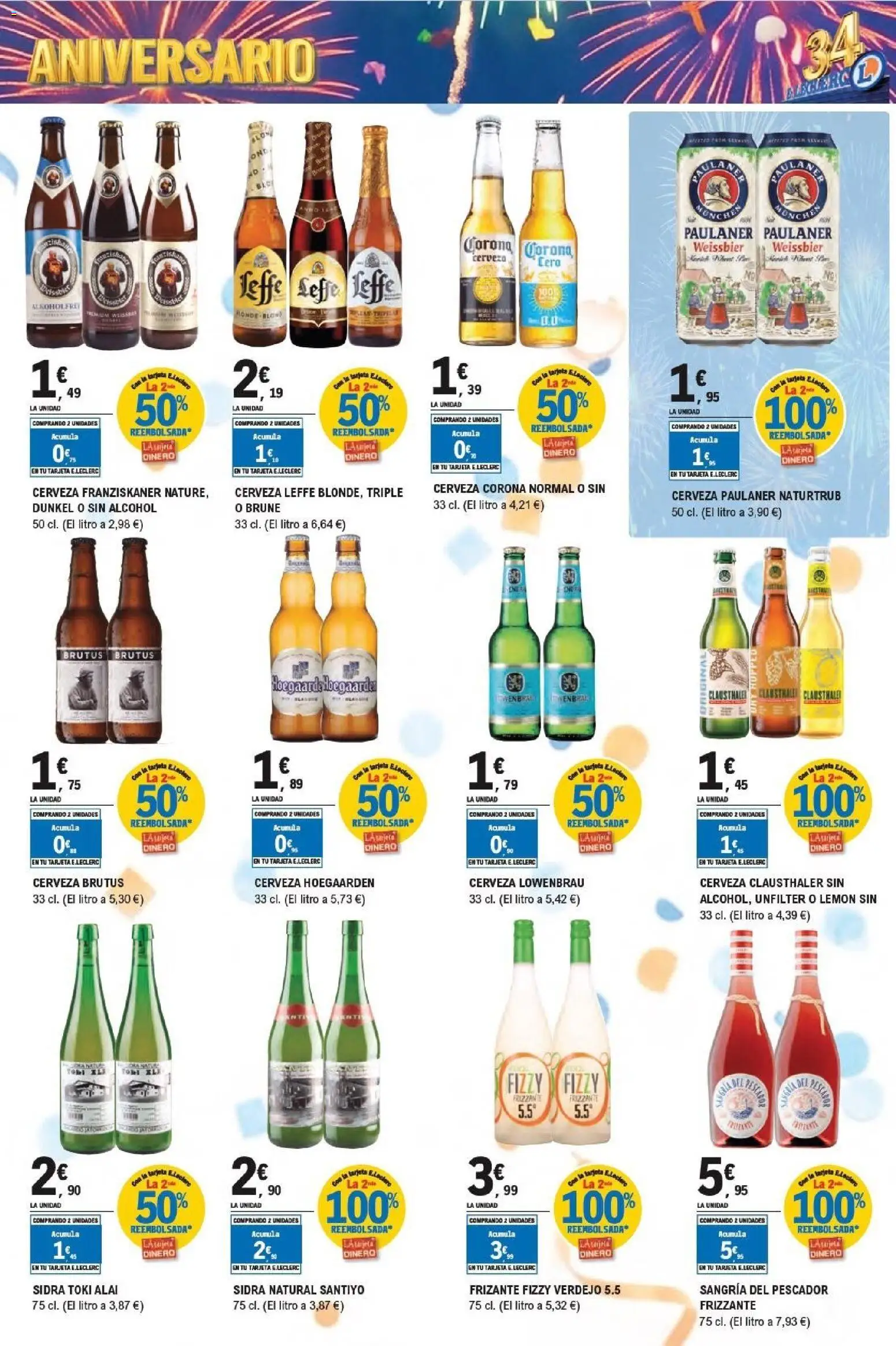 E.Leclerc Aniversario │ válido desde el 13/07/2026 | Página: 13 | Productos: Cerveza