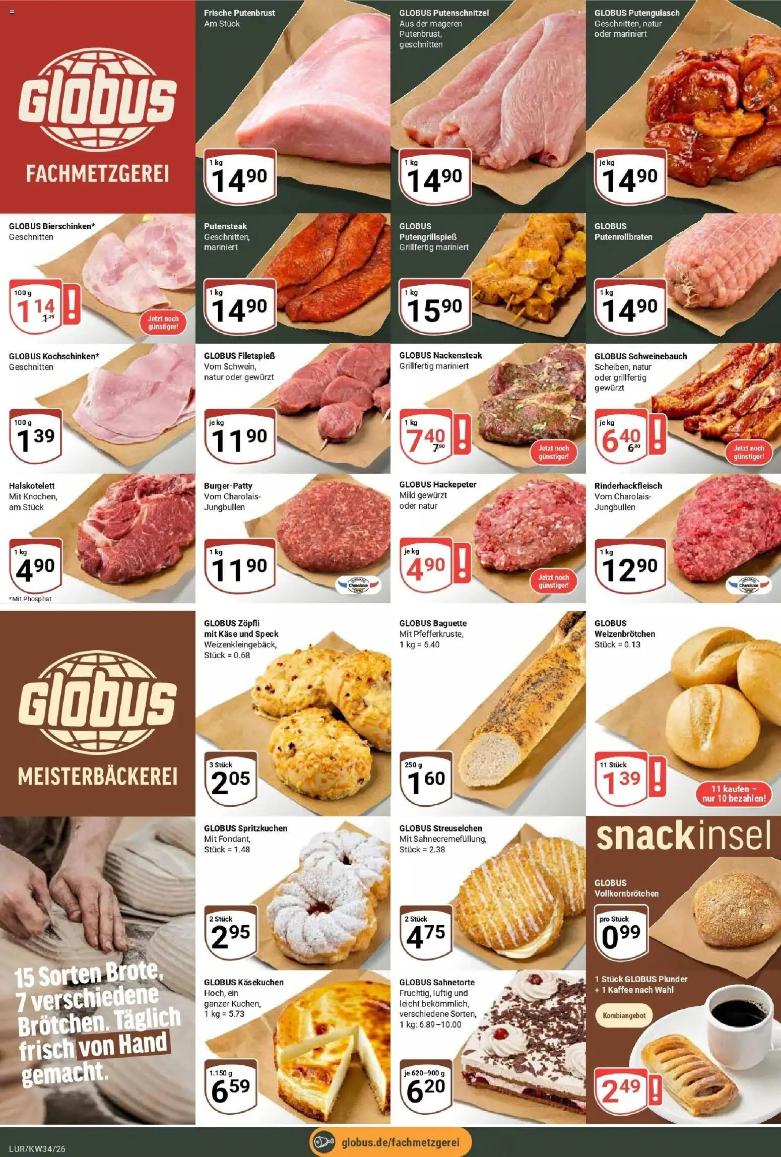 Globus - Globus: Wochenangebote (ab 17.08.2026) » Angebote online | Seite: 8 | Produkte: Putenbrust, Käse, Kaffee, Schweinebauch