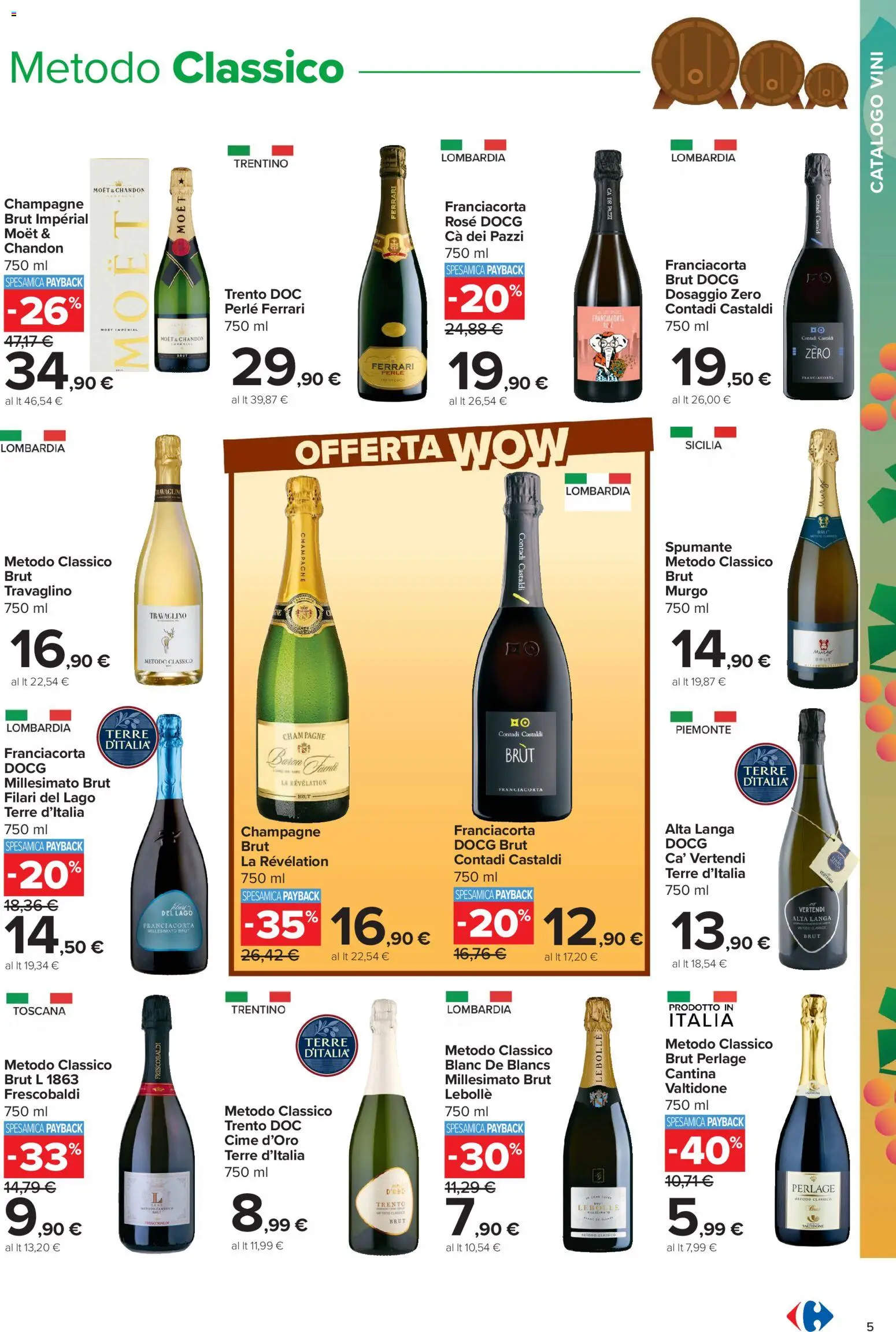 Volantino Carrefour del 05/10/2026 | Pagina: 5 | Prodotti: Spumante, Champagne, Moet