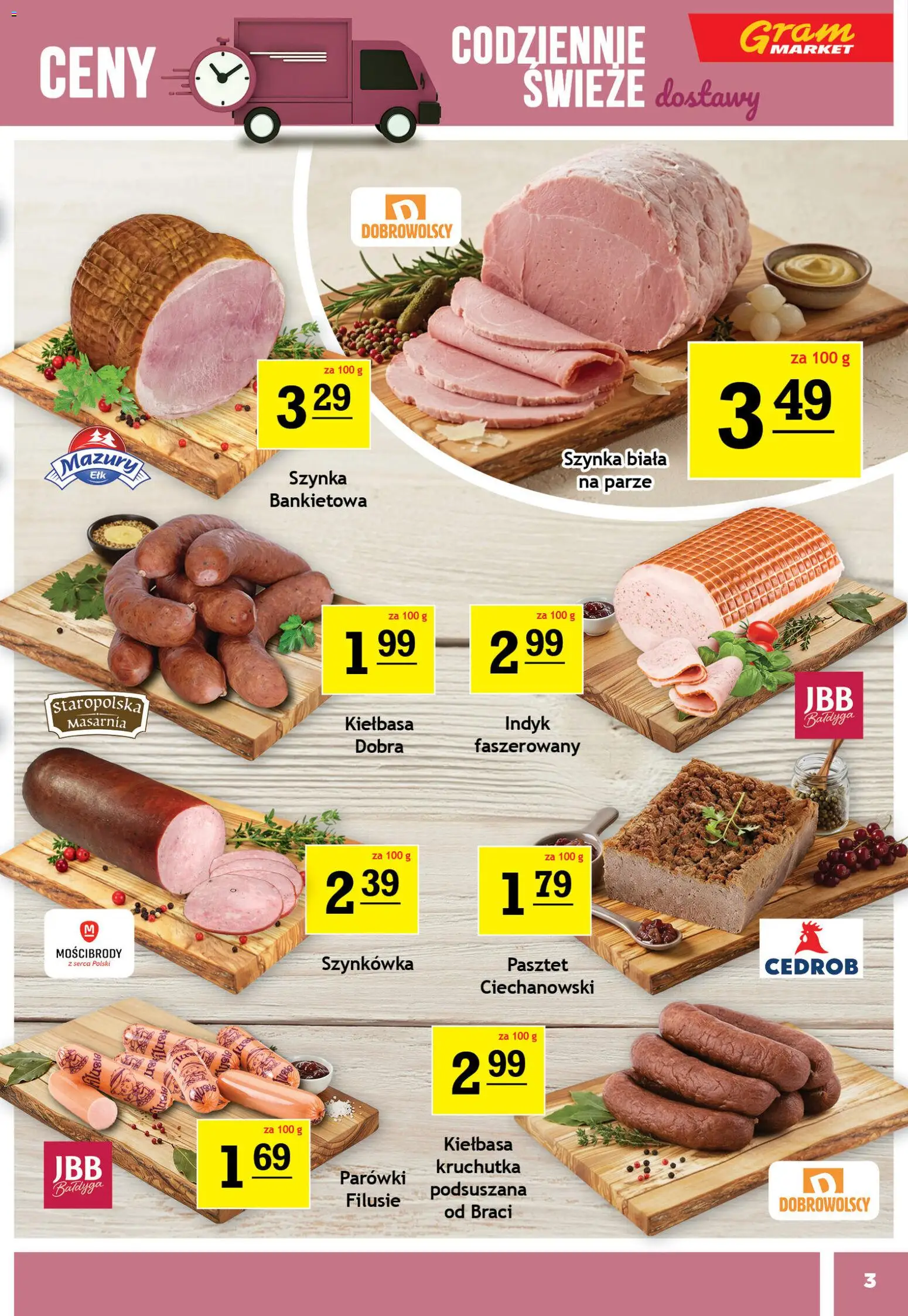 Gram Market gazetka od 20.05.2026 | Strona: 3 | Produkty: Kiełbasa, Parówki, Szynka