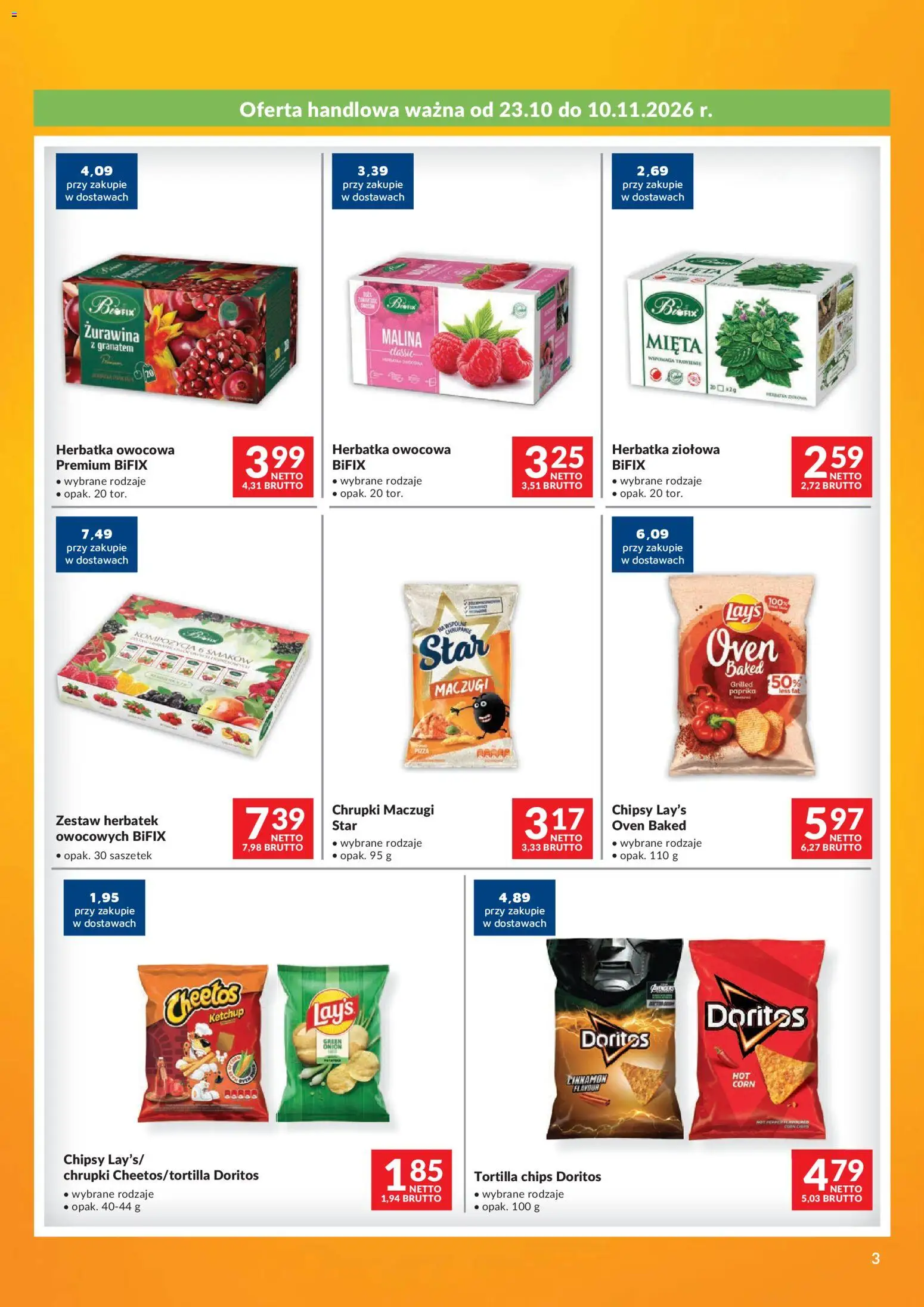 Makro gazetka - Odido od 23.10.2026 | Strona: 3 | Produkty: Tortilla chips, Tortilla, Doritos, Lays