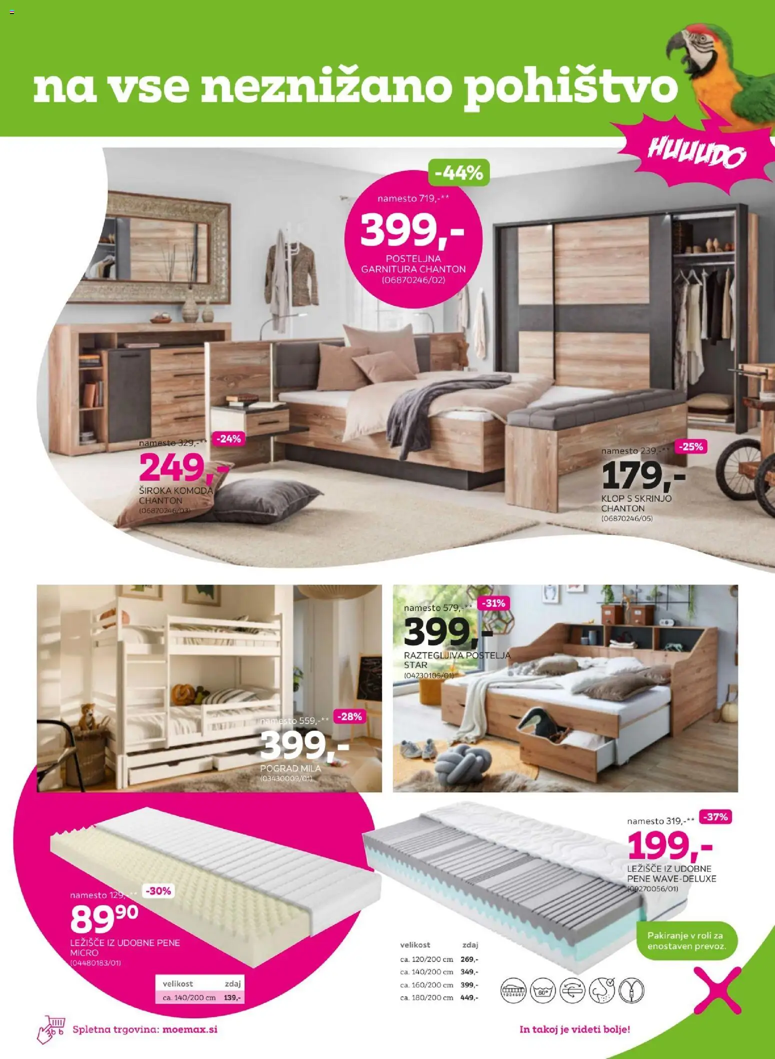 Novi Mömax katalog ponudbe – veljaven od 14.09.2026 | Stran: 3 | Izdelki: Pohištvo, Ležišče, Postelja, Komoda