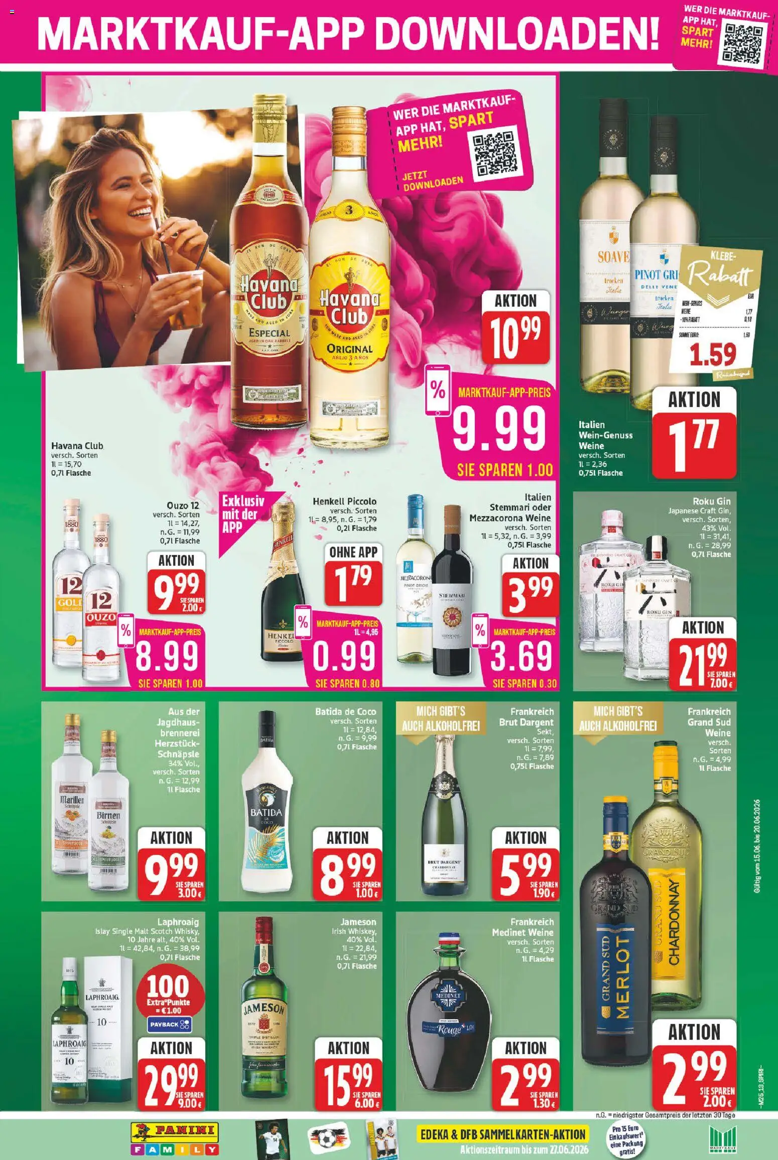 Marktkauf Prospekt – gültig ab 15.06.2026 | Seite: 13 | Produkte: Ouzo, Merlot, Batida de coco, Gin