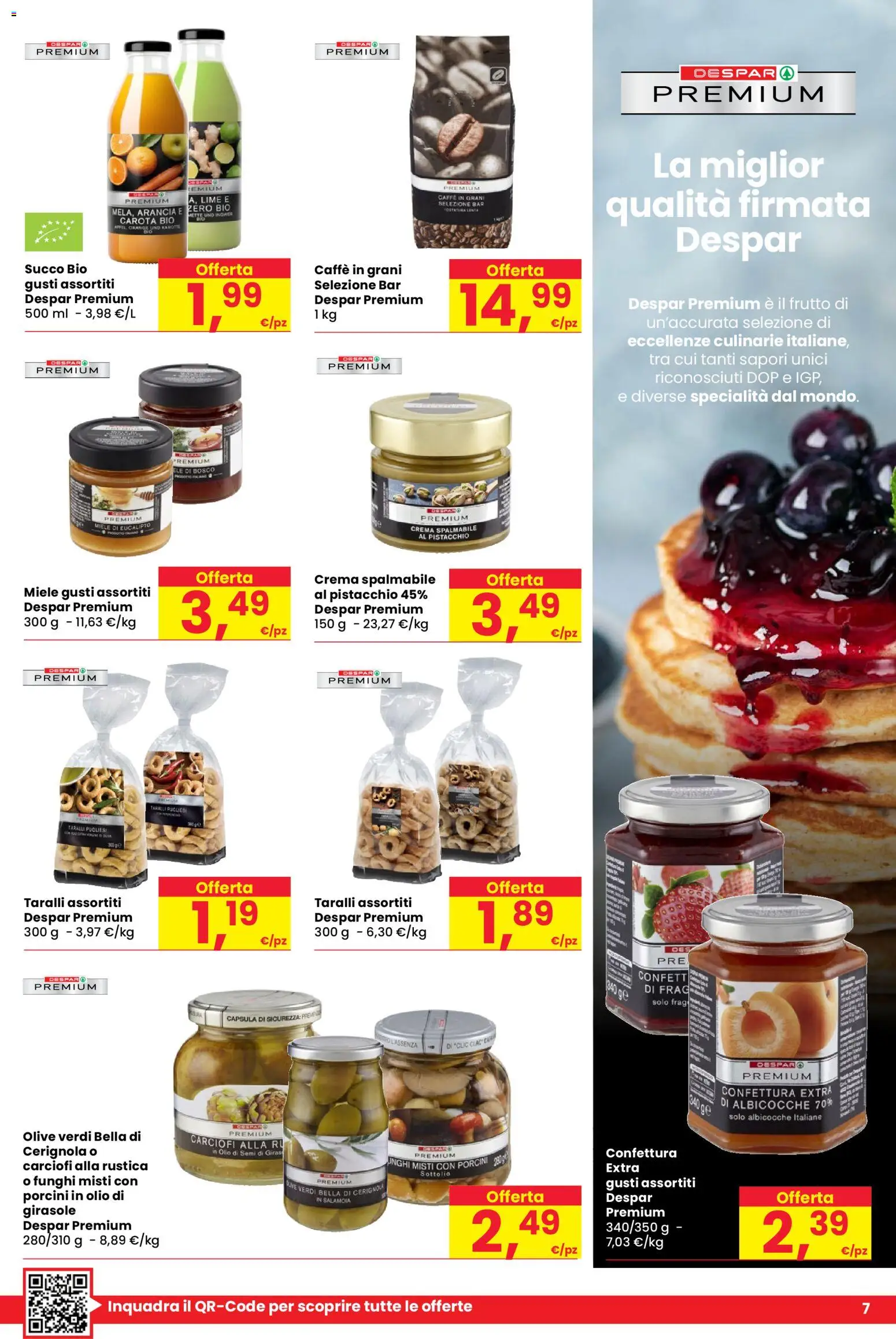 Volantino Despar del 29/10/2026 | Pagina: 7 | Prodotti: Olio di semi, Olive, Taralli, Specialità