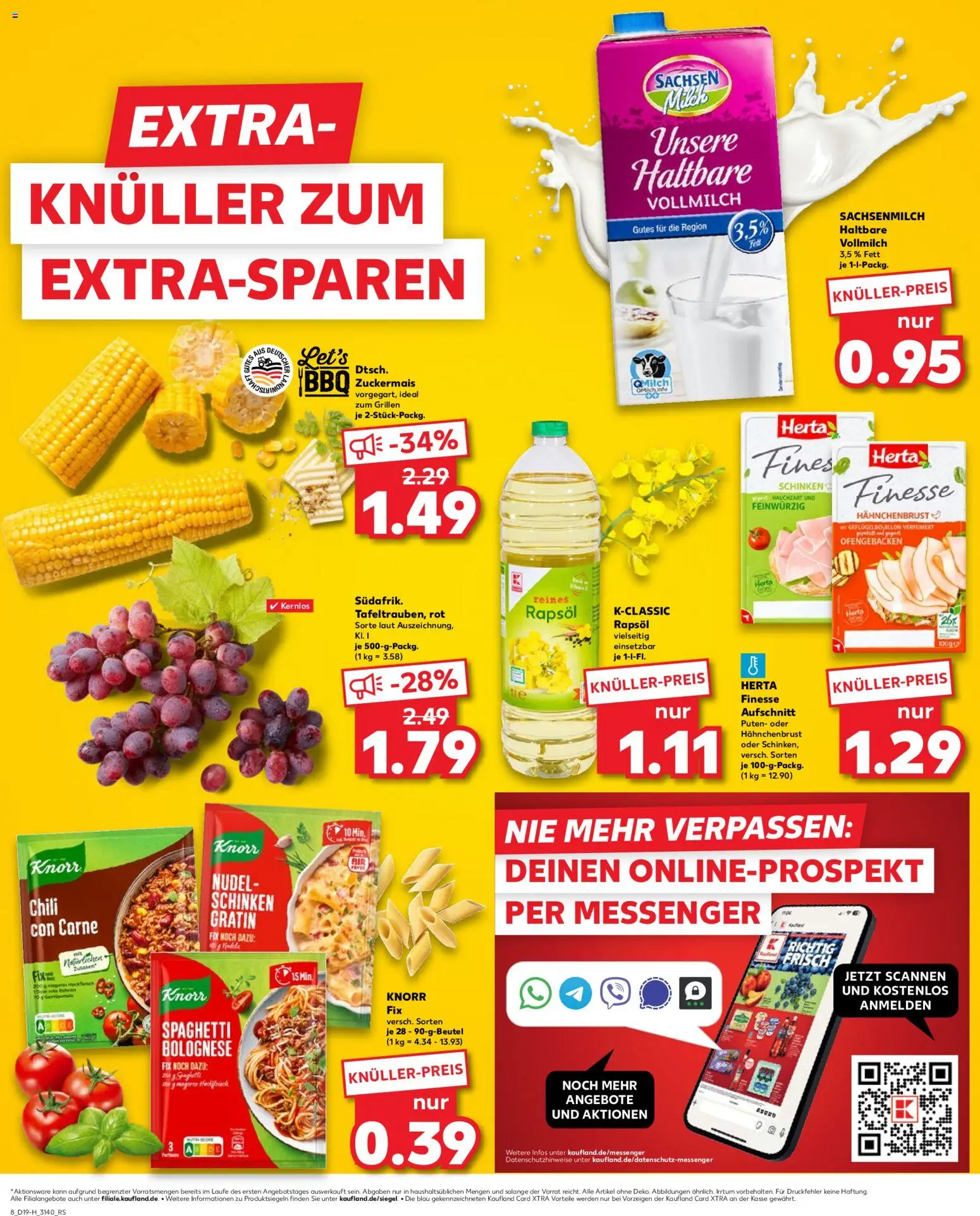 Kaufland Prospekt Leipzig	 – gültig ab 07.05.2026 | Seite: 8 | Produkte: Knorr fix, Milch, Rapsöl, Herta finesse