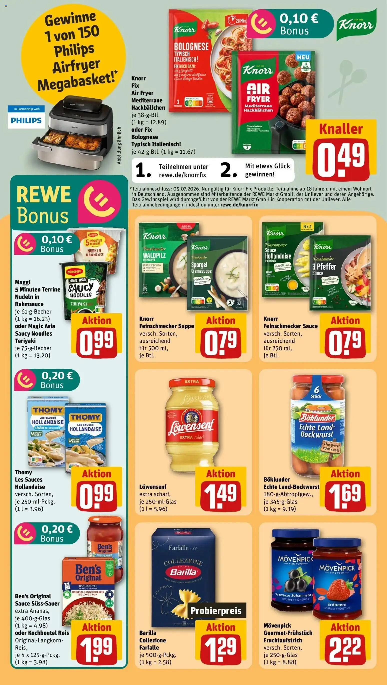 Rewe Prospekt Gechingen – gültig ab 01.06.2026 | Seite: 22 | Produkte: Philips, Spargel, Nudeln, Hackfleisch