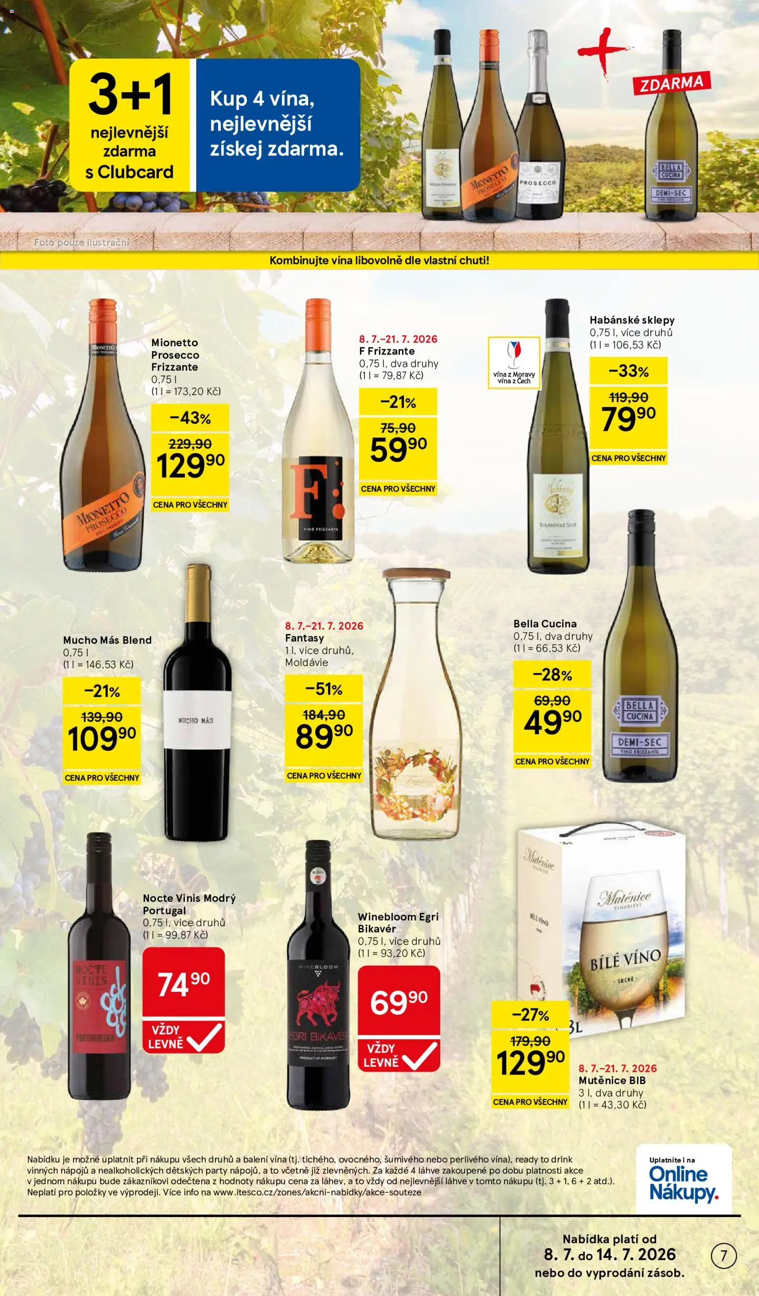 Tesco leták - Supermarket od 08.07.2026 | Strana: 7 | Produkty: Prosecco, Víno, Frizzante, Lahve