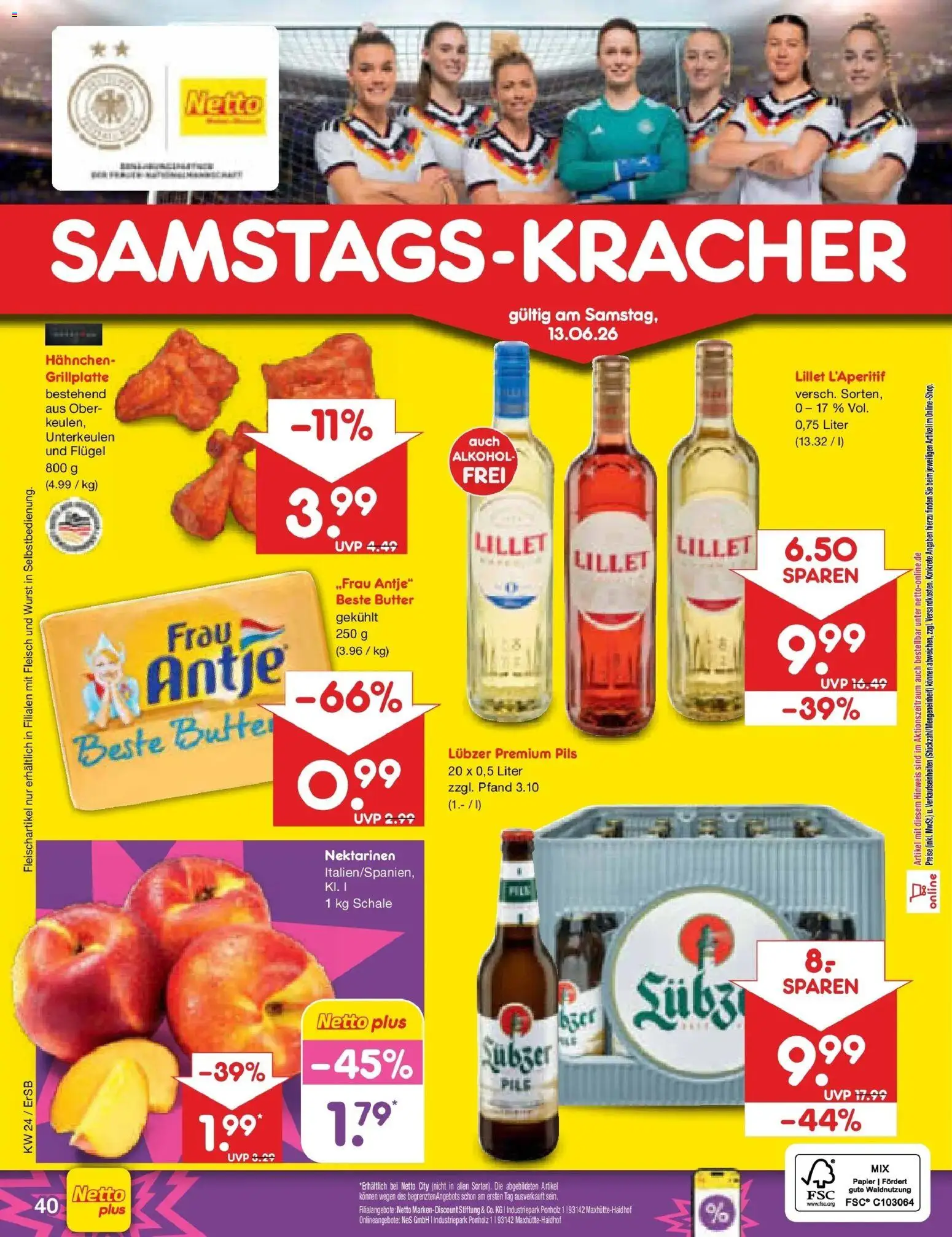 Netto Marken-Discount Prospekt Nordhausen – gültig ab 08.06.2026 | Seite: 64 | Produkte: Butter, Pils, Lillet, Fleisch
