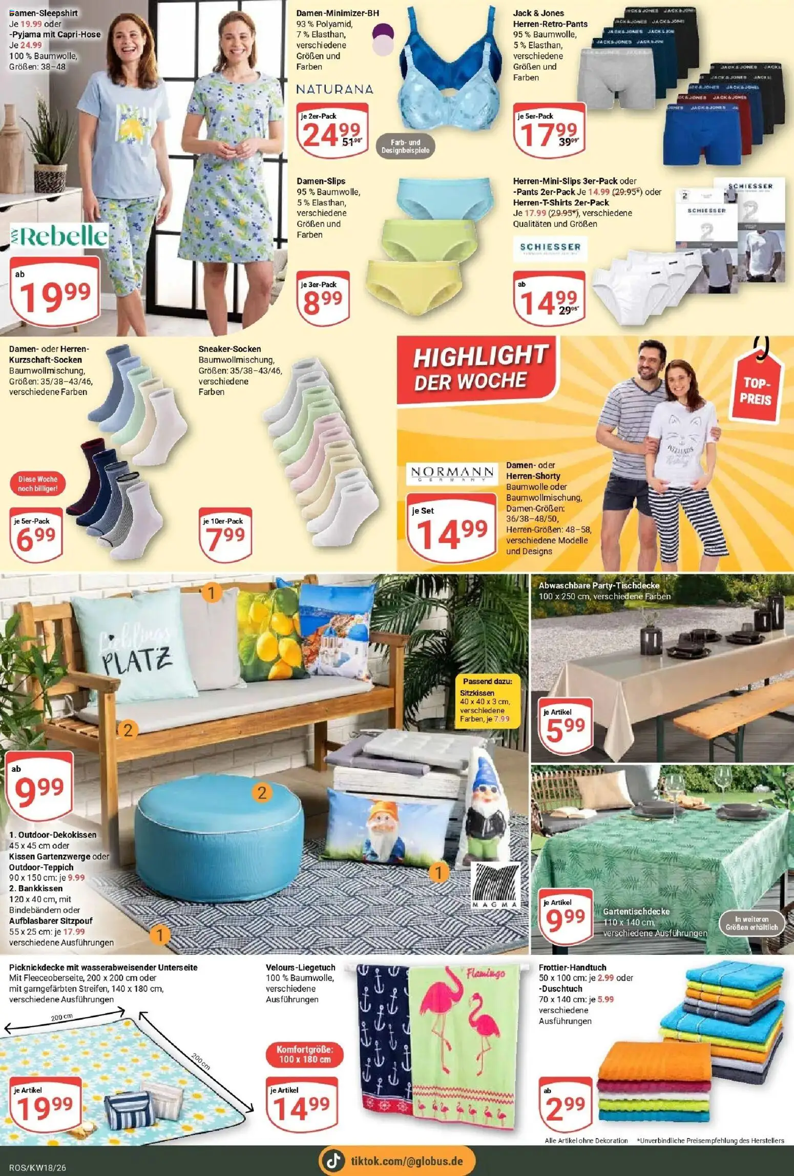 Globus Prospekt Lambrechtshagen	 – gültig ab 27.04.2026 | Seite: 26 | Produkte: Caprihose, Kissen, Jacke, Pyjama