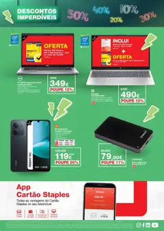 Pré-visualização Staples Descontos Imperdíveis válido de 15/06/2026 | Página: 12 | Produtos: Smartphone, Bateria