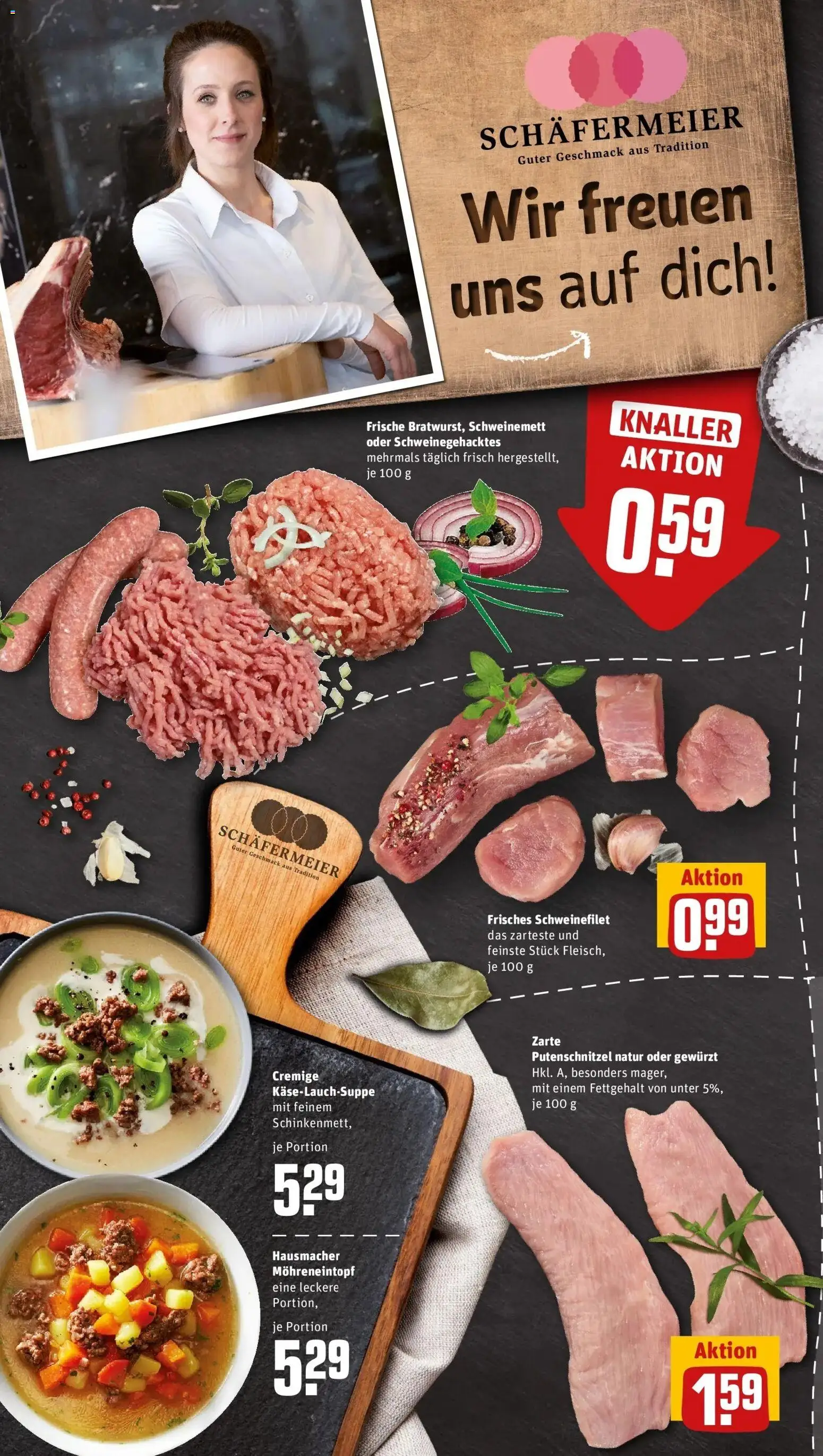 REWE Prospekt ab 03.08.2026 zum Blättern » Angebote | Seite: 6 | Produkte: Schweinefilet, Putenschnitzel