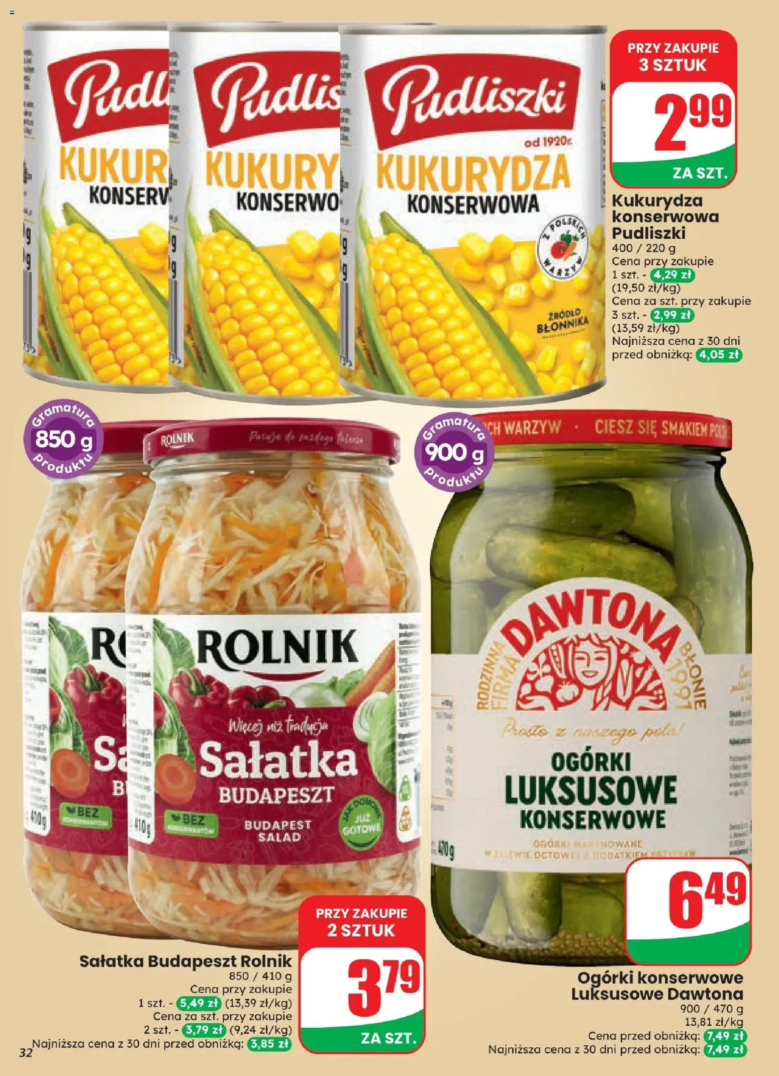 Dino gazetka od 21.10.2026 | Strona: 32 | Produkty: Kukurydza konserwowa, Kukurydza, Ogórki, Sałatka