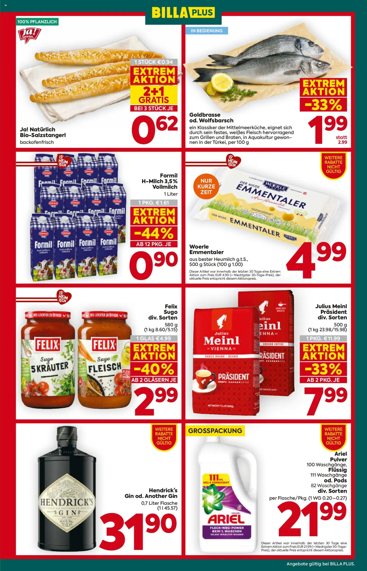 Billa Plus Flugblatt gültig ab 13.08.2026 | Seite: 7 | Produkte: Gin, Wasser, Vollmilch