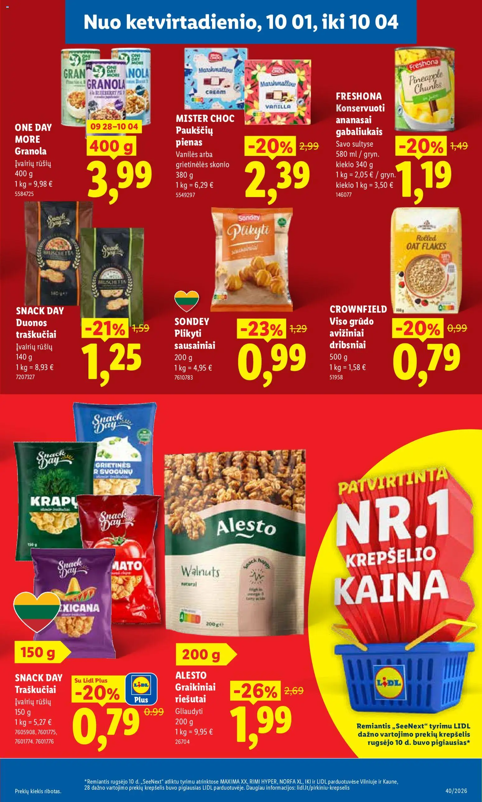 LIDL akcijos nuo 2026.09.28 | Puslapis: 37 | Prekių: Sausainiai, Pienas, Krepšelis, Traškučiai