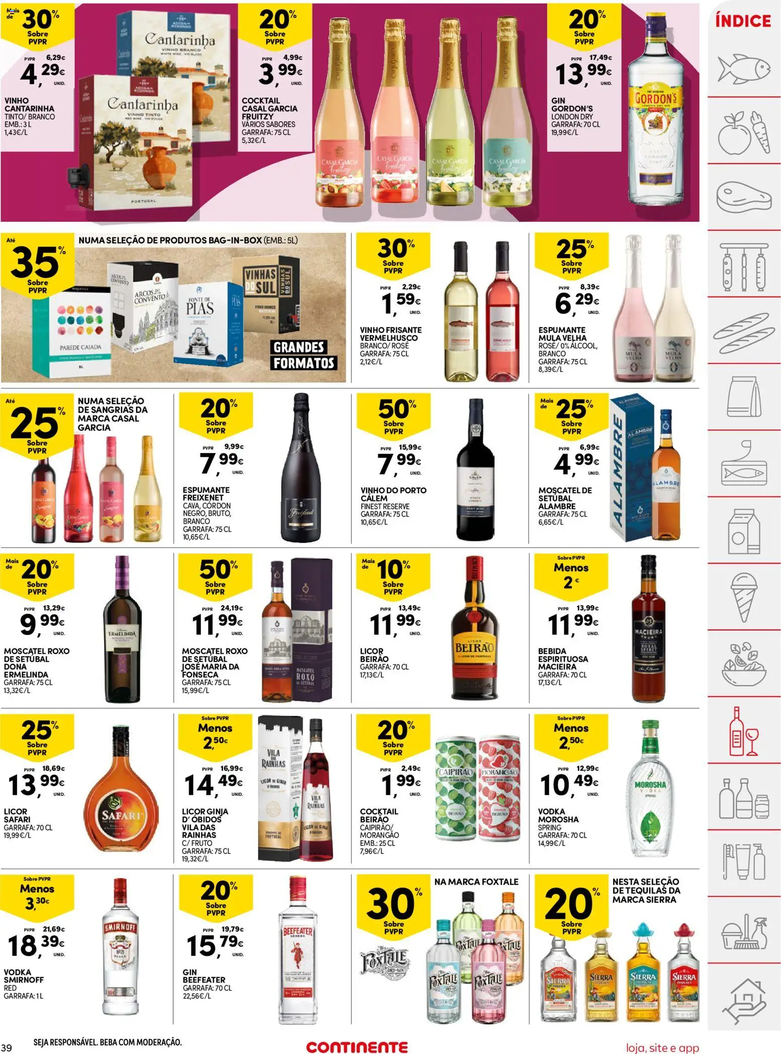 Continente folheto │ válido de 05.05.2026 | Página: 39 | Produtos: Gin, Vodka, Bebida, Vinho tinto