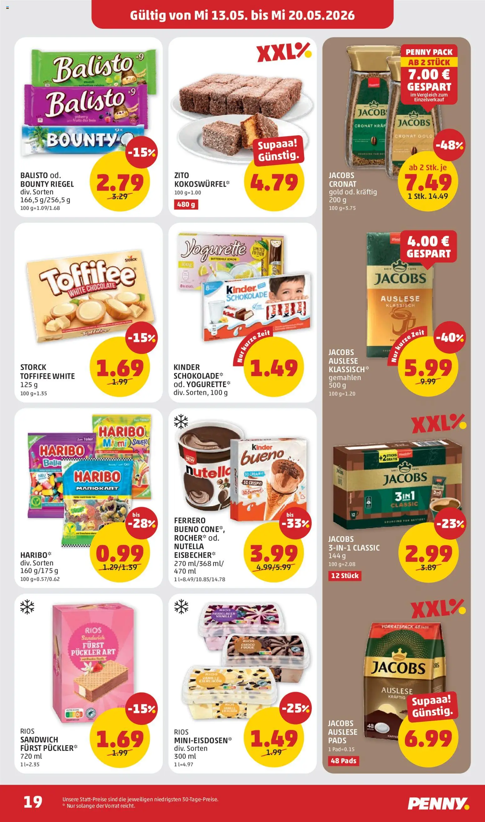 Penny Markt Flugblatt gültig ab 13.05.2026 | Seite: 19 | Produkte: Schokolade