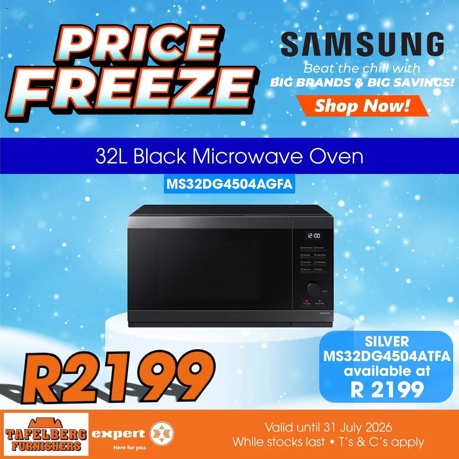 New Tafelberg Furnishers catalogue – valid from 08/07/2026 | Page: 2 | Products: Oven, Microwave oven, Microwave