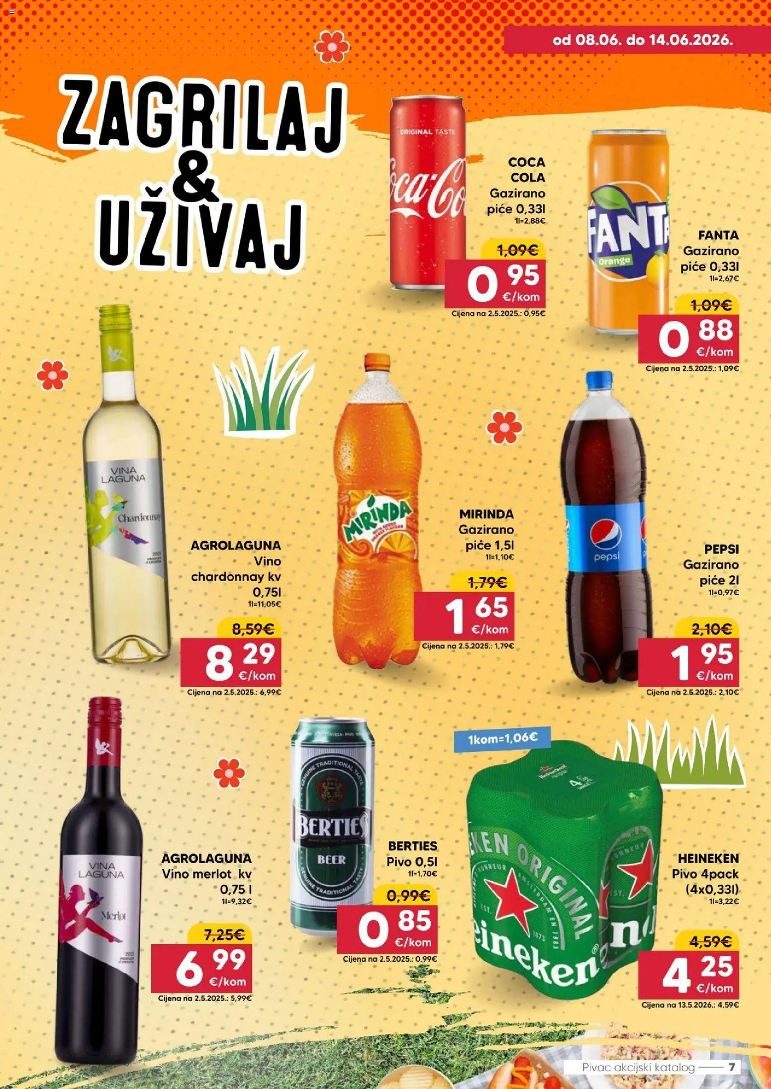 Pivac katalog | vrijedi od 08.06.2026 | Stranica: 7 | Proizvodi: Coca cola, Pepsi, Vino, Heineken