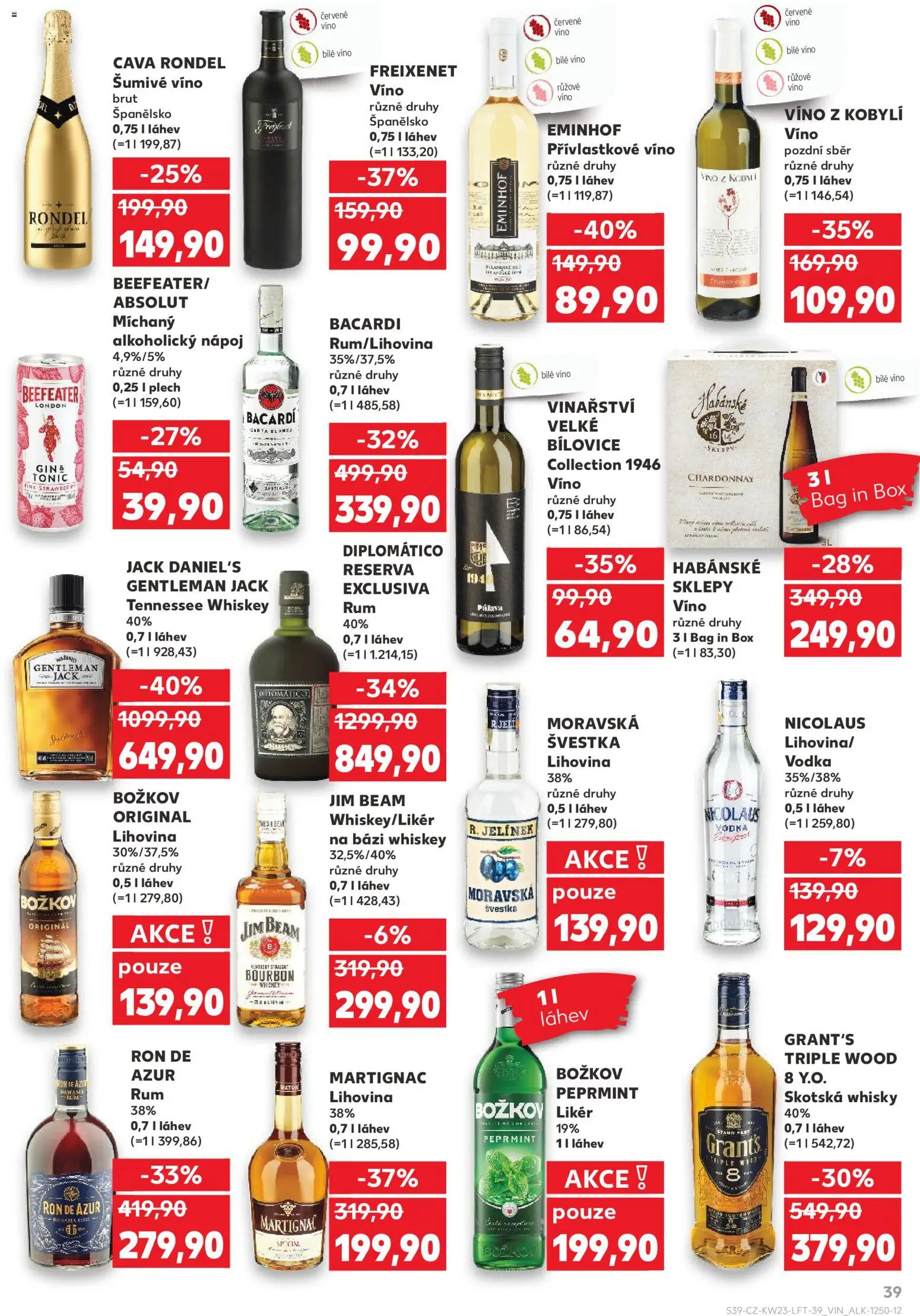 Kaufland leták - Ostrava od 03.06.2026 | Strana: 39 | Produkty: Šumivé víno, Jim Beam, Víno Pálava, Plech