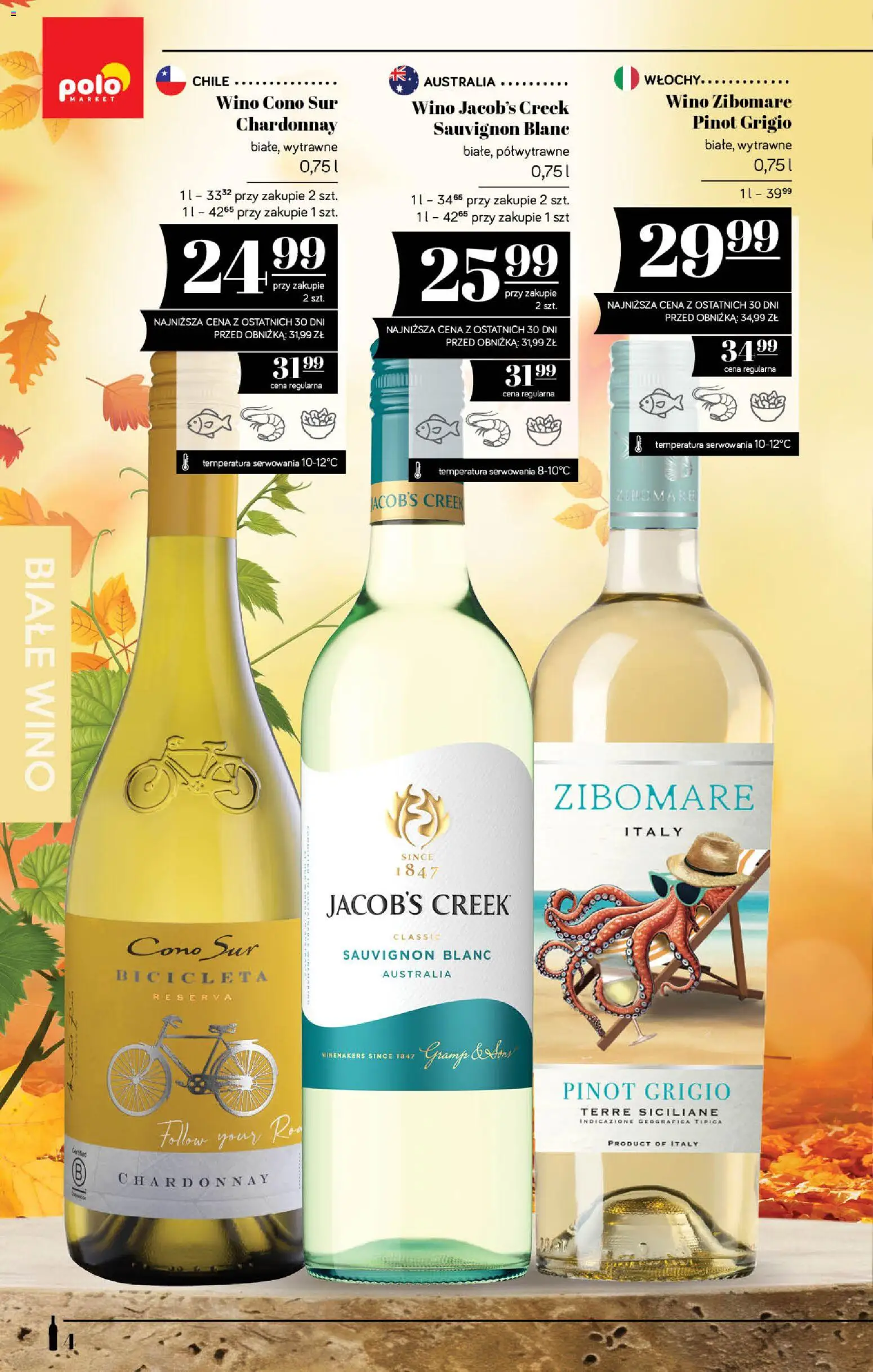 POLOmarket katalog - Alkoholi od 24.09.2026 | Strona: 4 | Produkty: Chardonnay wino, Wino, Sauvignon Blanc, Białe wino