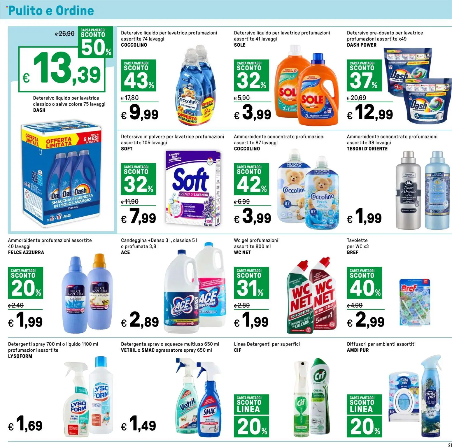 Volantino Iper del 22.05.2026 | Pagina: 21 | Prodotti: Detersivo in polvere, Ammorbidente, Lavatrice, Profumo