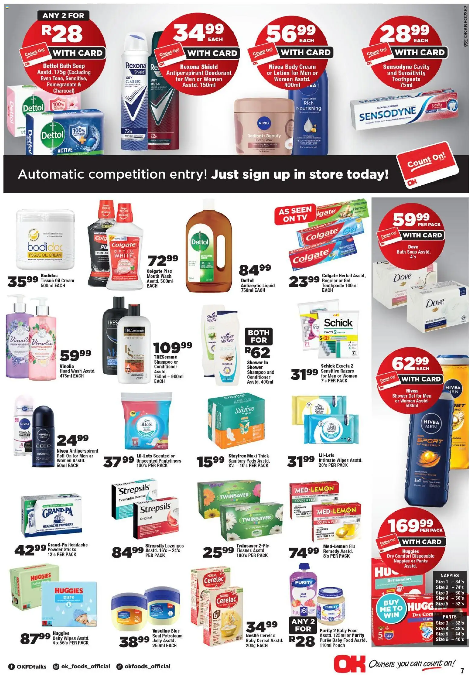 New OK Foods catalogue – valid from 24/06/2026 | Page: 7 | Products: Oil, Shampoo, Deodorant, Antiperspirant