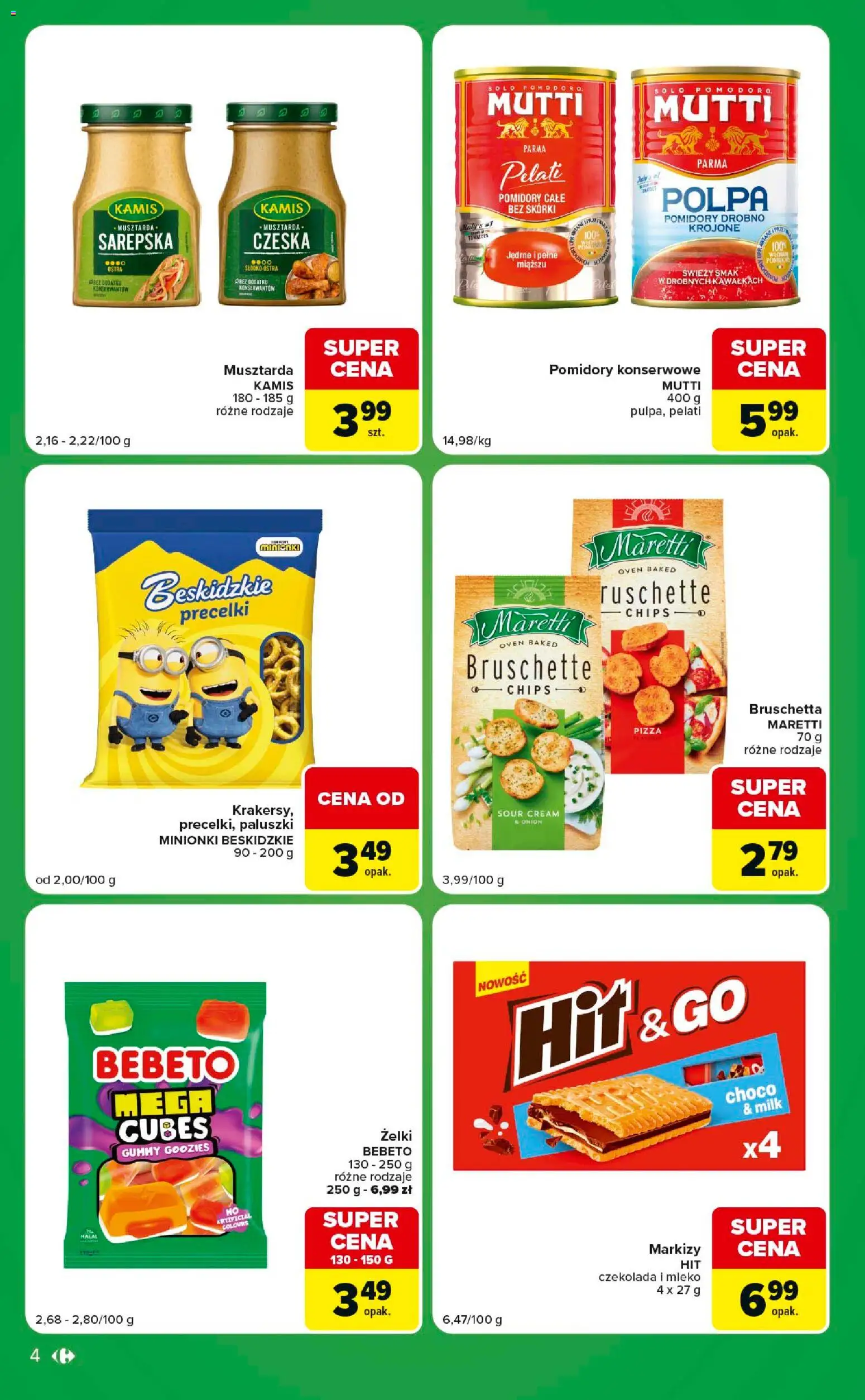 Carrefour gazetka - Express od 01.09.2026 | Strona: 4 | Produkty: Paluszki, Mleko, Żelki, Pomidory