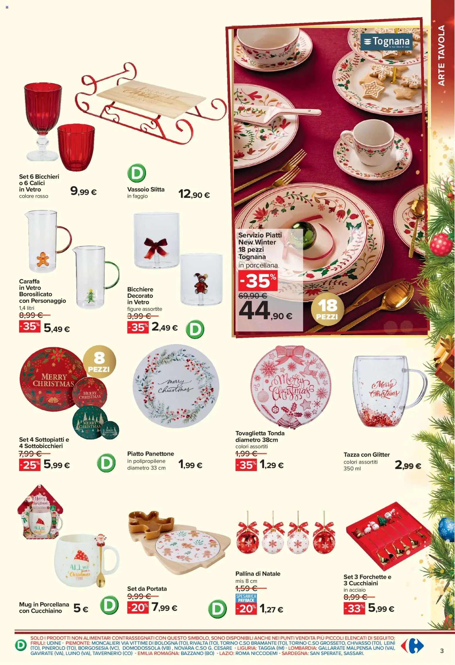 Volantino Carrefour del 02/11/2026 | Pagina: 3 | Prodotti: Caraffa, Panettone, Piatto, Vassoio