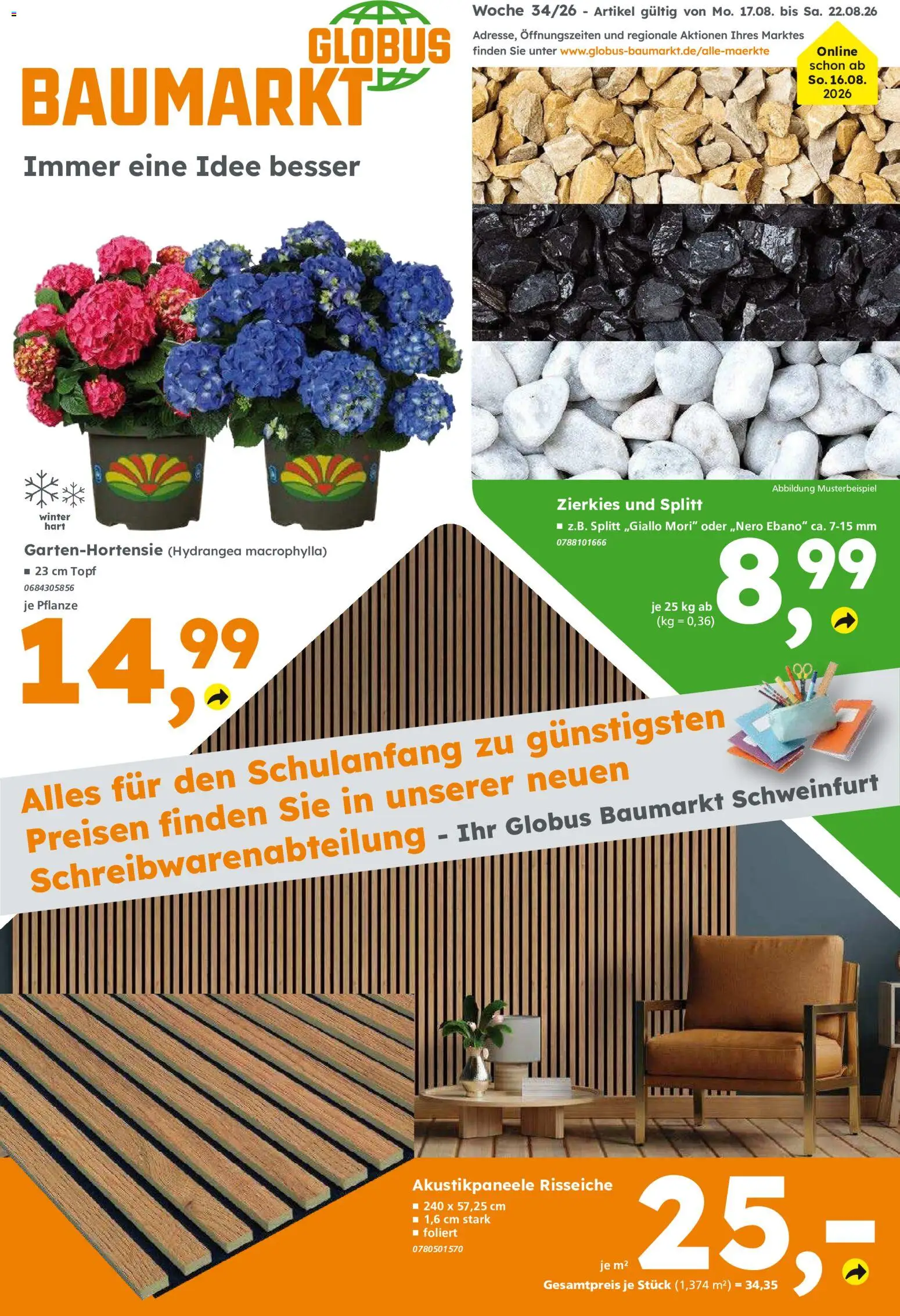 Globus Baumarkt Prospekt Schweinfurt – gültig ab 17.08.2026 | Seite: 1