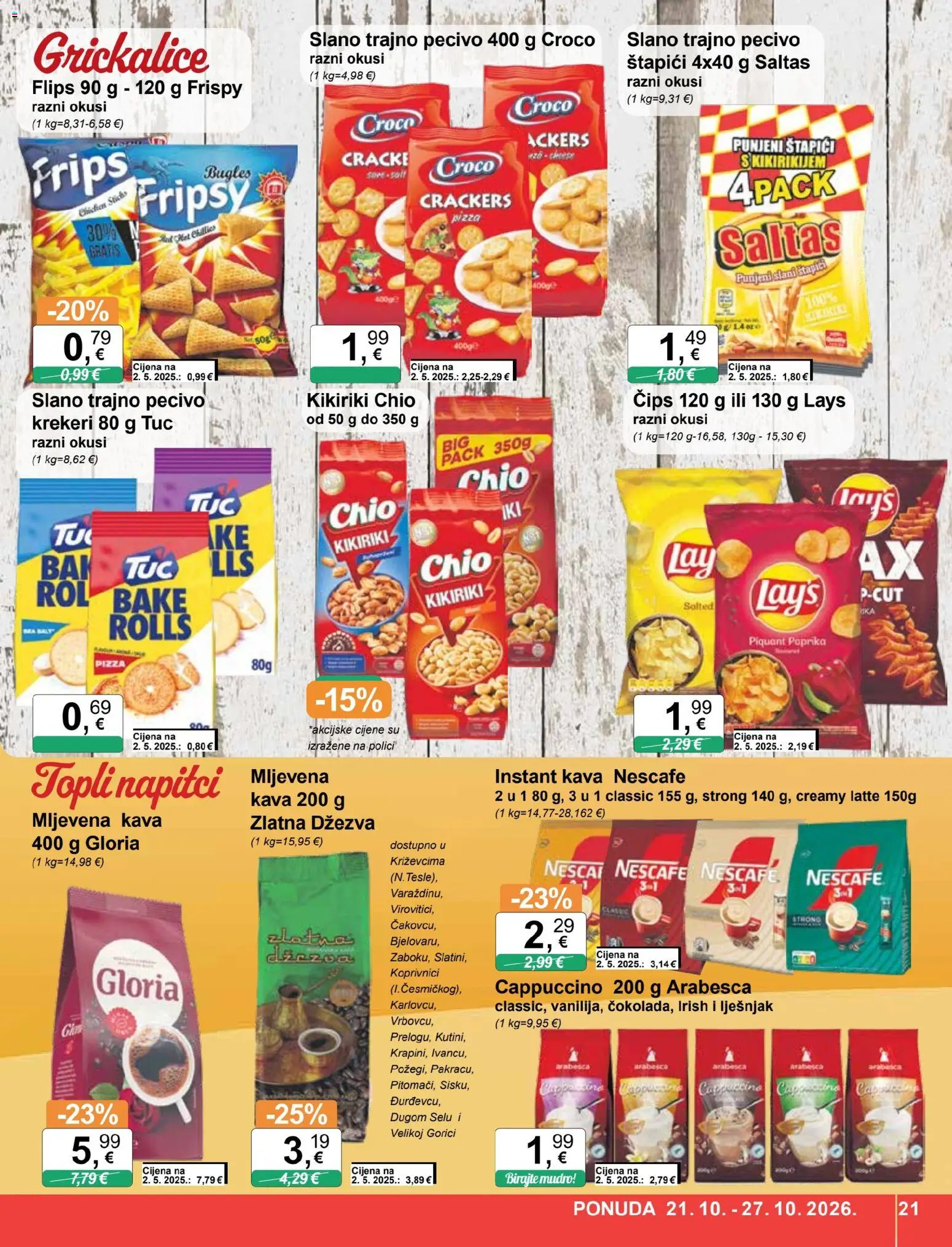 KTC katalog | vrijedi od 21.10.2026 | Stranica: 21 | Proizvodi: Flips, Paprika, Štapići, Dzezva