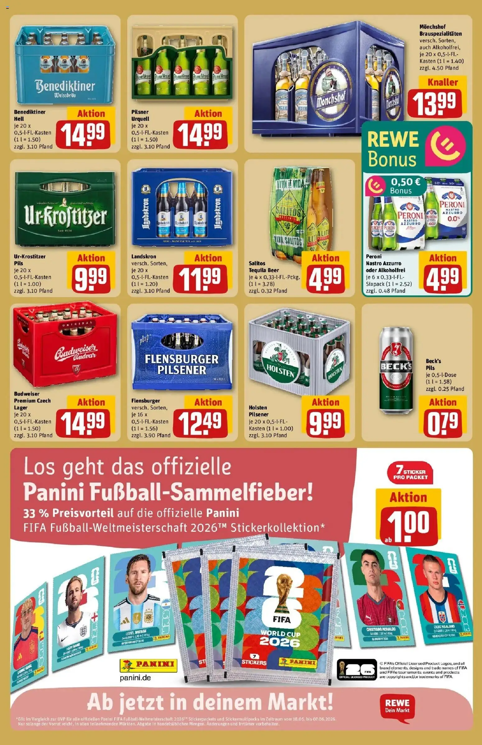Rewe Prospekt Schildow – gültig ab 17.05.2026 | Seite: 25 | Produkte: Weißbier, Holsten, Tequila, Budweiser