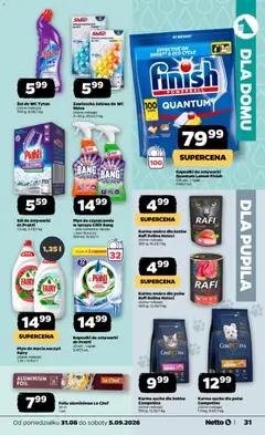 Pogląd oferty "Netto gazetka od poniedziałku" - ważna od 31.08.2026 | Strona: 31 | Produkty: Folia aluminiowa, Finish, Kapsułki do zmywarki, Sól