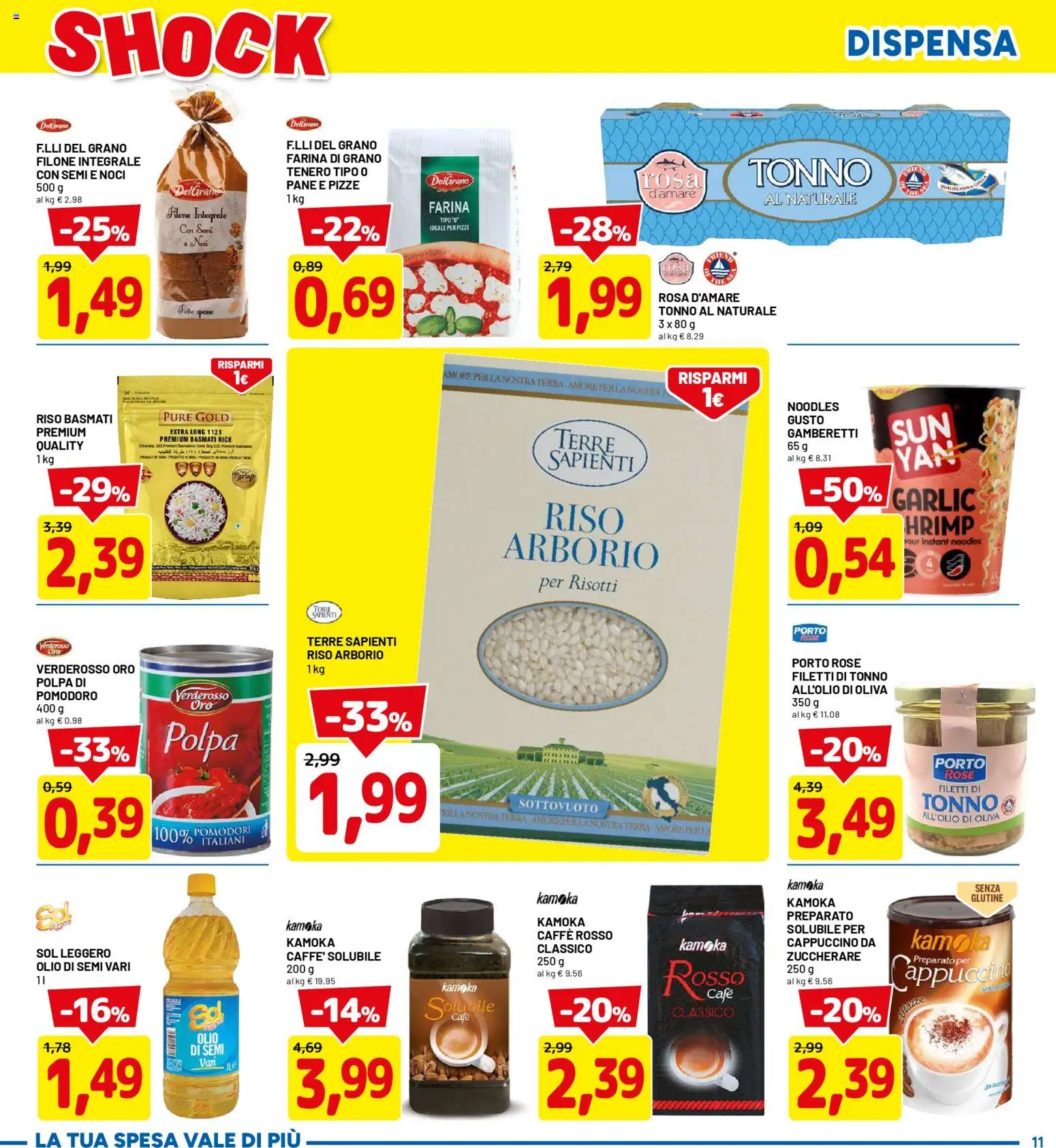 Volantino D Più del 30.04.2026 | Pagina: 11 | Prodotti: Riso Basmati, Olio, Noci, Gamberetti