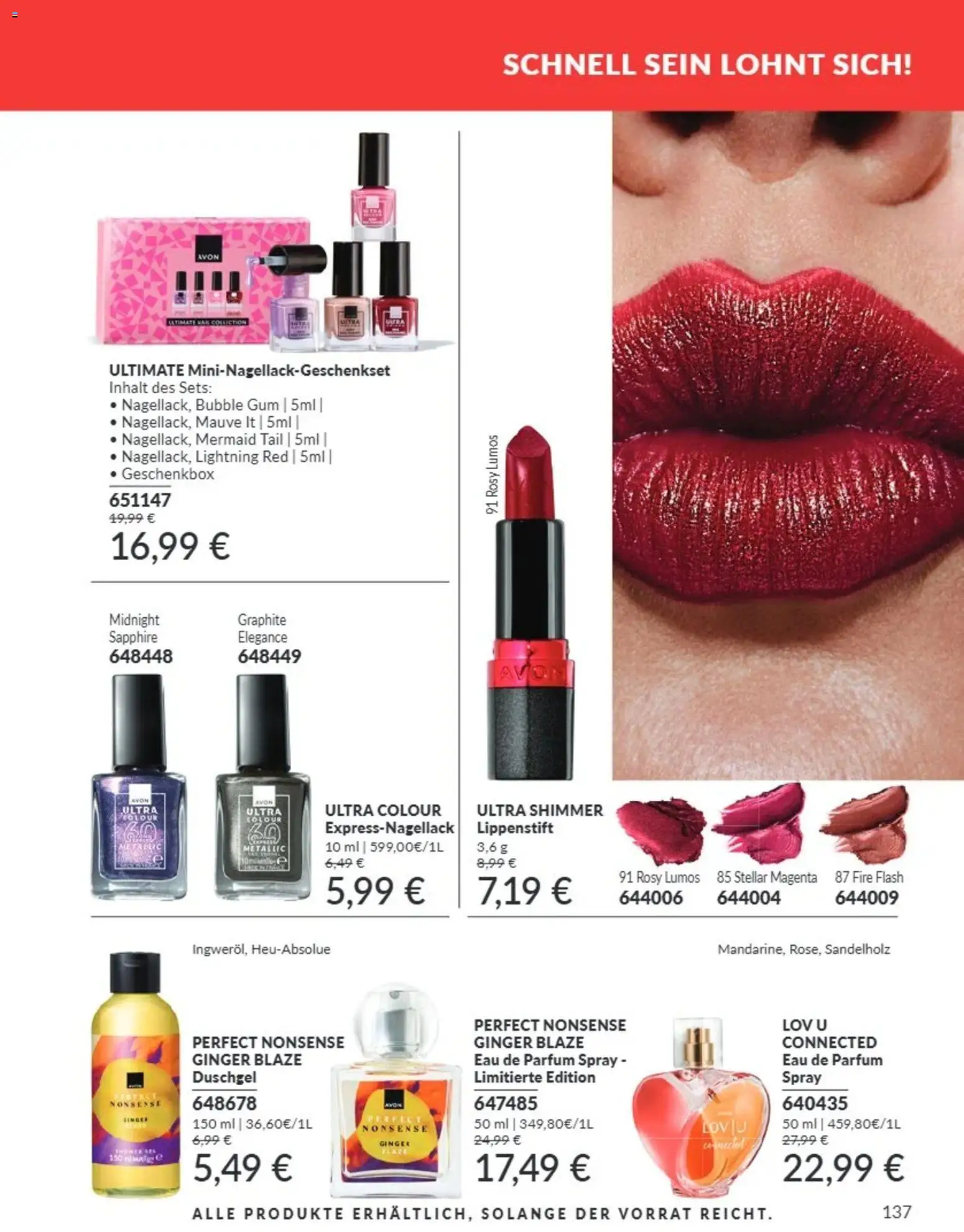 AVON Katalog August 2026 – gültig ab 08.08.2026 | Seite: 137 | Produkte: Parfüm, Lippenstift, Duschgel, Eau de Parfum