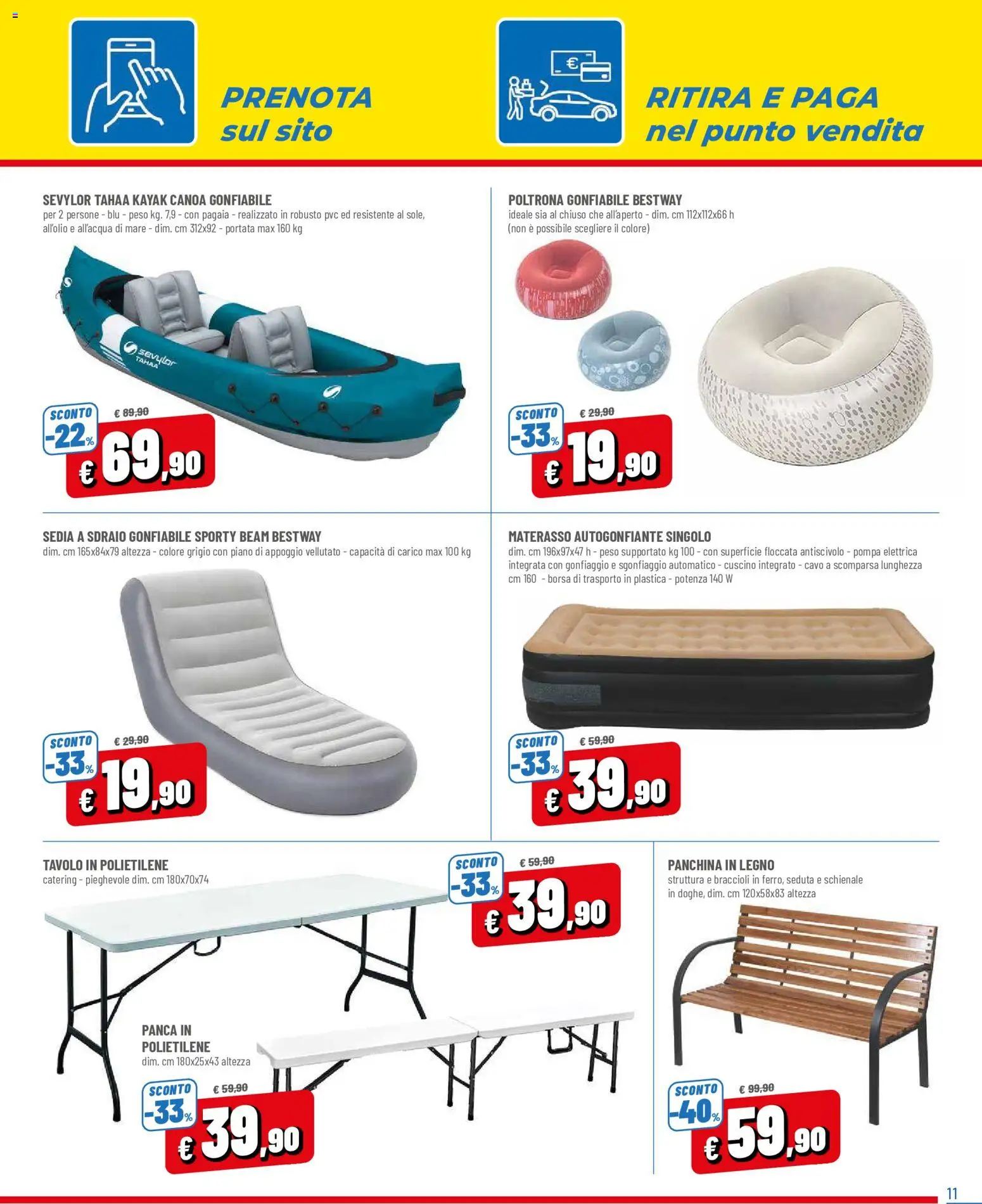 Volantino Galassia del 02.05.2026 | Pagina: 11 | Prodotti: Sdraio, Panchina, Sedia a sdraio, Tavolo