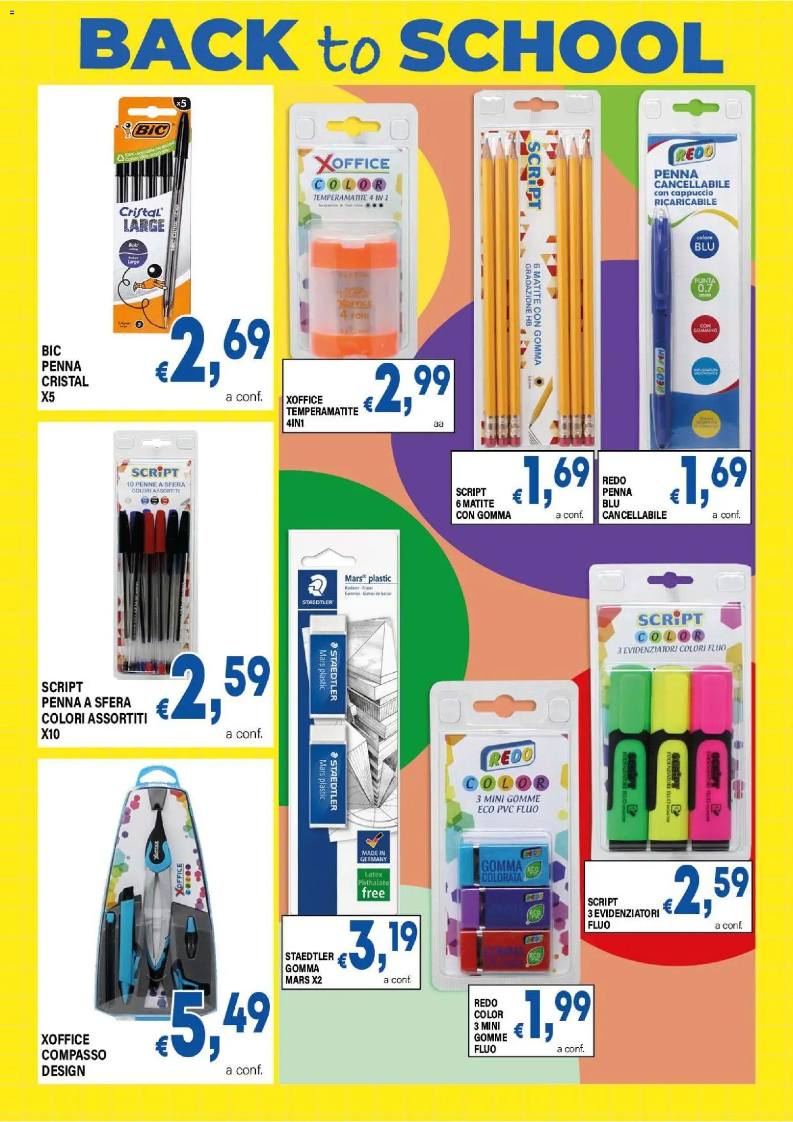 Volantino DEM del 31/07/2026 | Pagina: 7 | Prodotti: Temperamatite, Cappuccio, Compasso, Penne