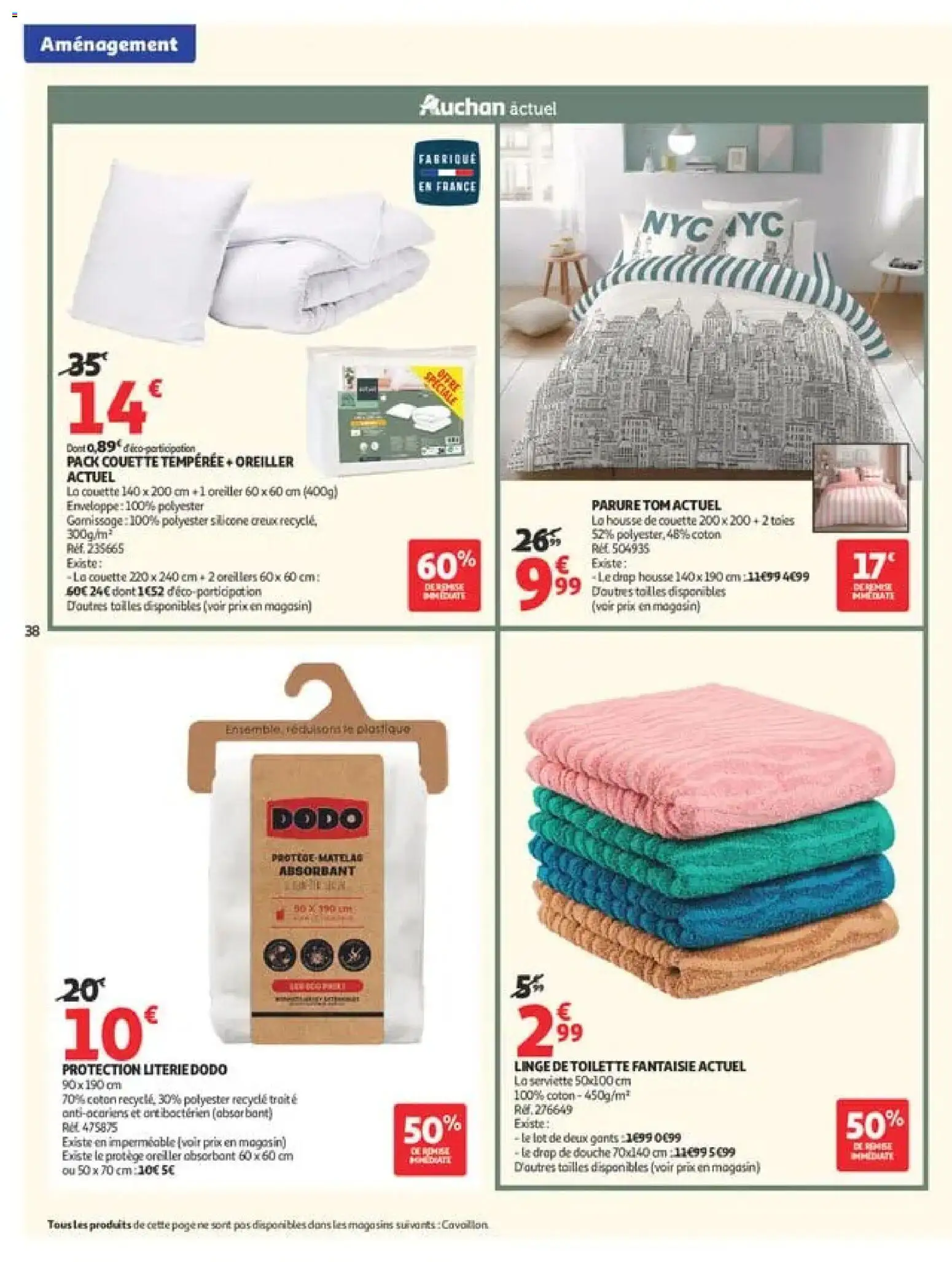 {H1} | Page: 38 | Produits: Coton, Enveloppe, Oreiller, Dodo