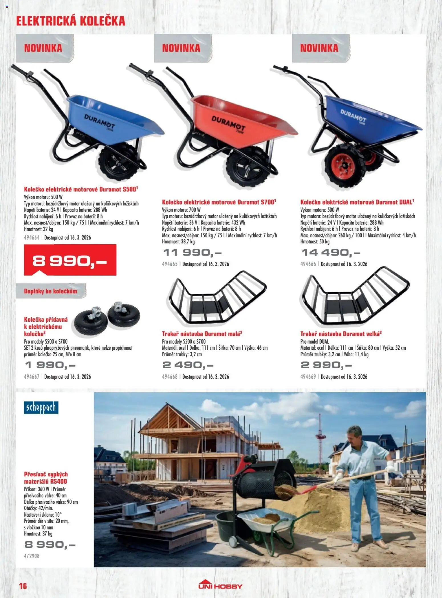 Uni Hobby katalog - Zahradní technika 2026 od 13.03.2026 | Strana: 16 | Produkty: Váha, Modely, Baterie
