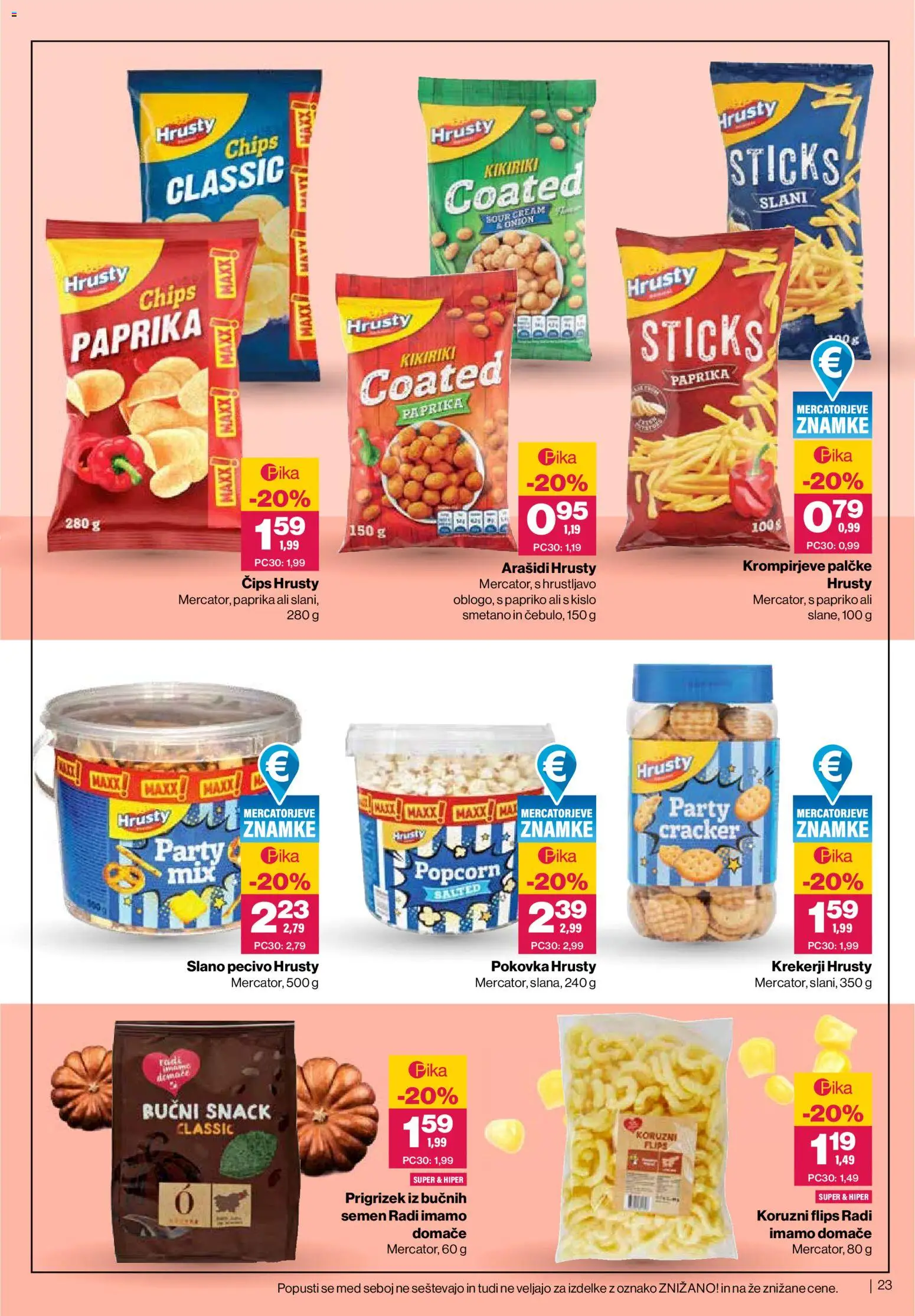 Novi Mercator katalog ponudbe – veljaven od 27.05.2026 | Stran: 23 | Izdelki: Paprika, Arašidi, Flips, Cips