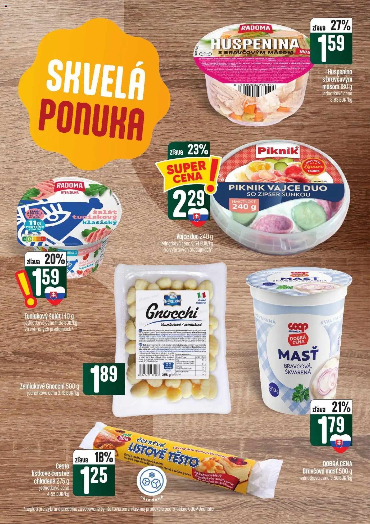 Nové COOP Jednota akcie – leták je platný od 15.10.2026 | Strana: 13 | Produkty: Cesto, Závin, Bravčová masť, Šalát