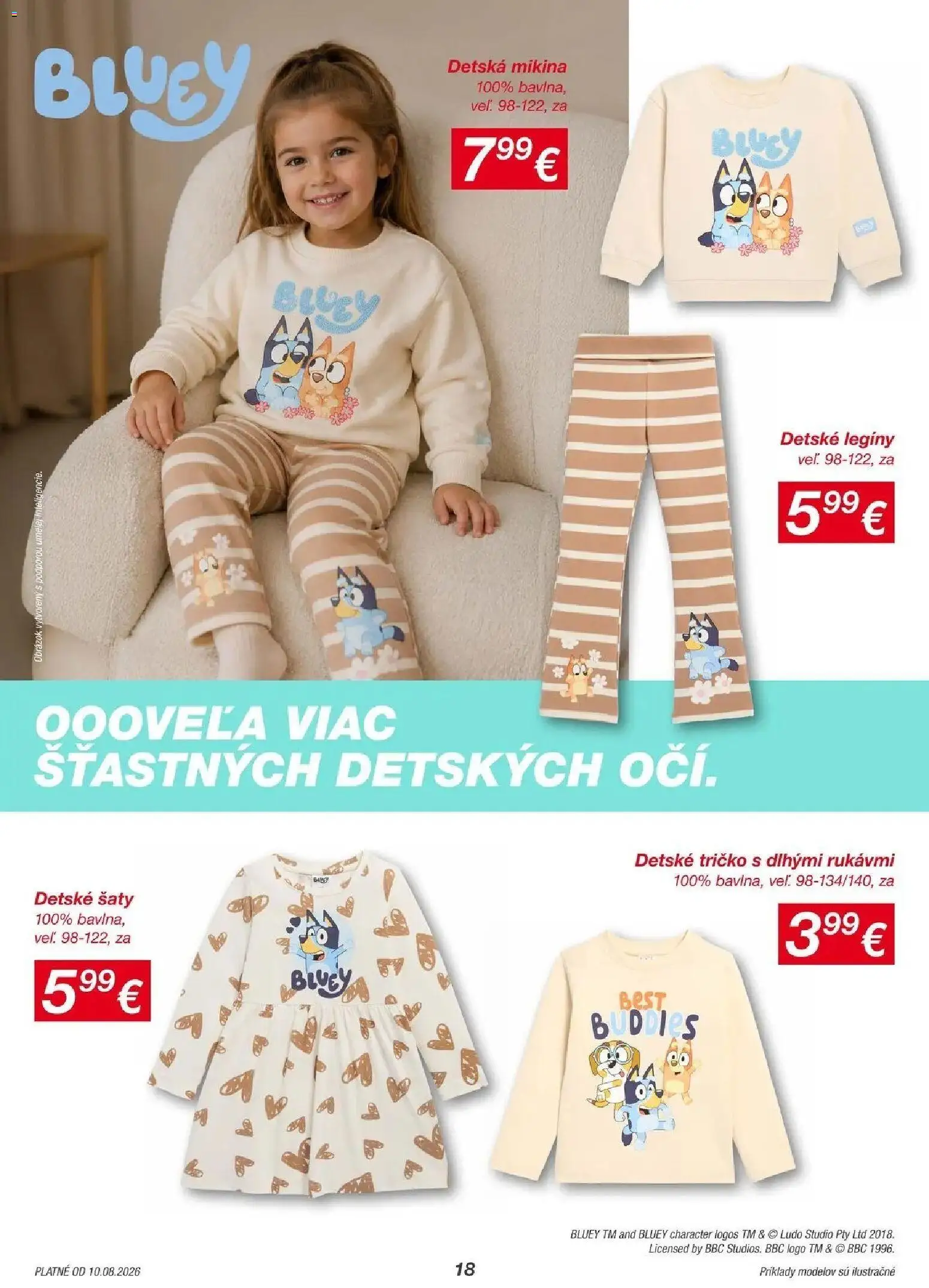 Nové Kik akcie – leták je platný od 10.08.2026 | Strana: 18 | Produkty: Šaty, Tričko, Mikina, Legíny