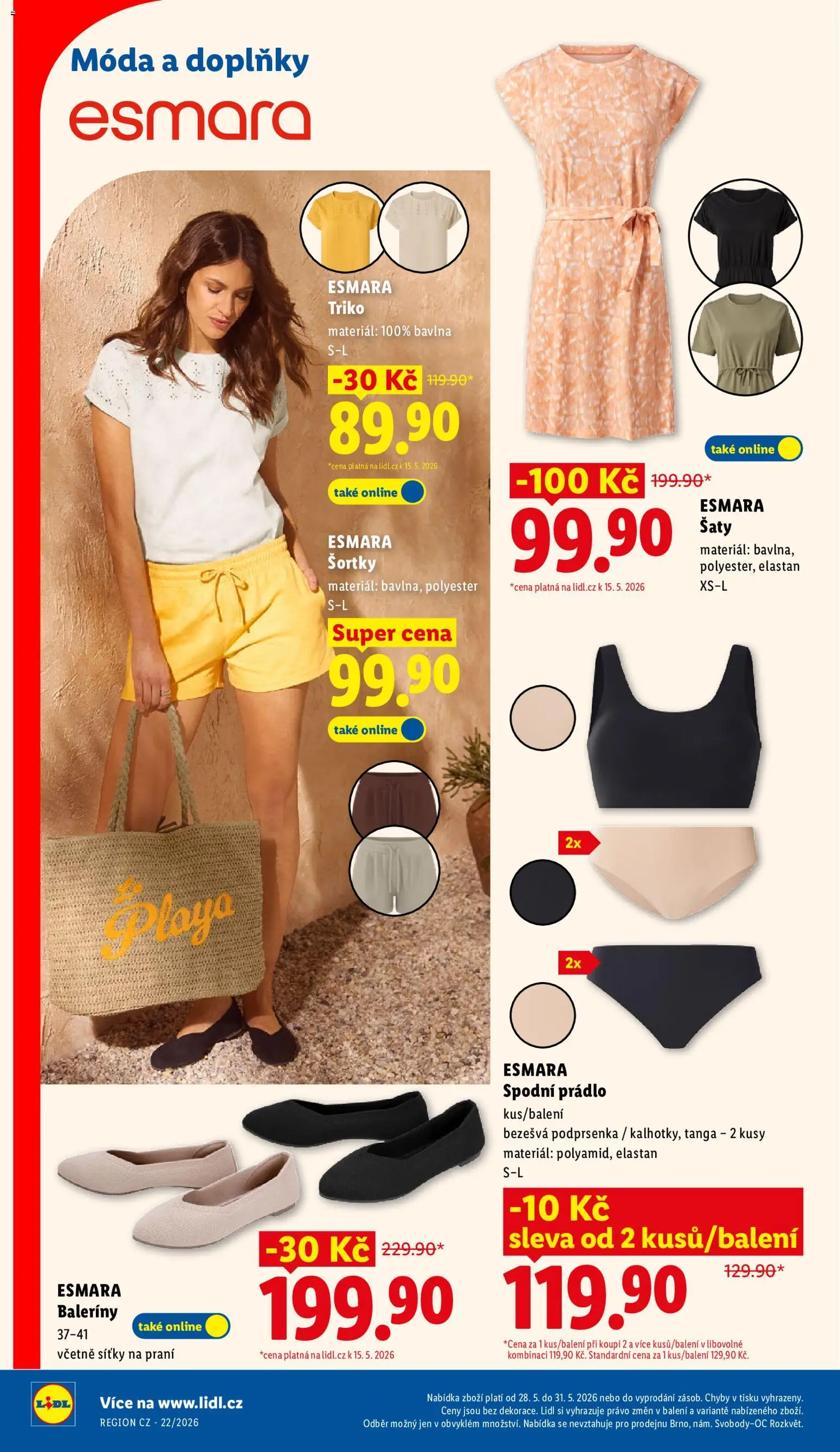 Lidl leták od 28.05.2026 | Strana: 40 | Produkty: Šaty, Baleríny, Spodní prádlo, Podprsenka